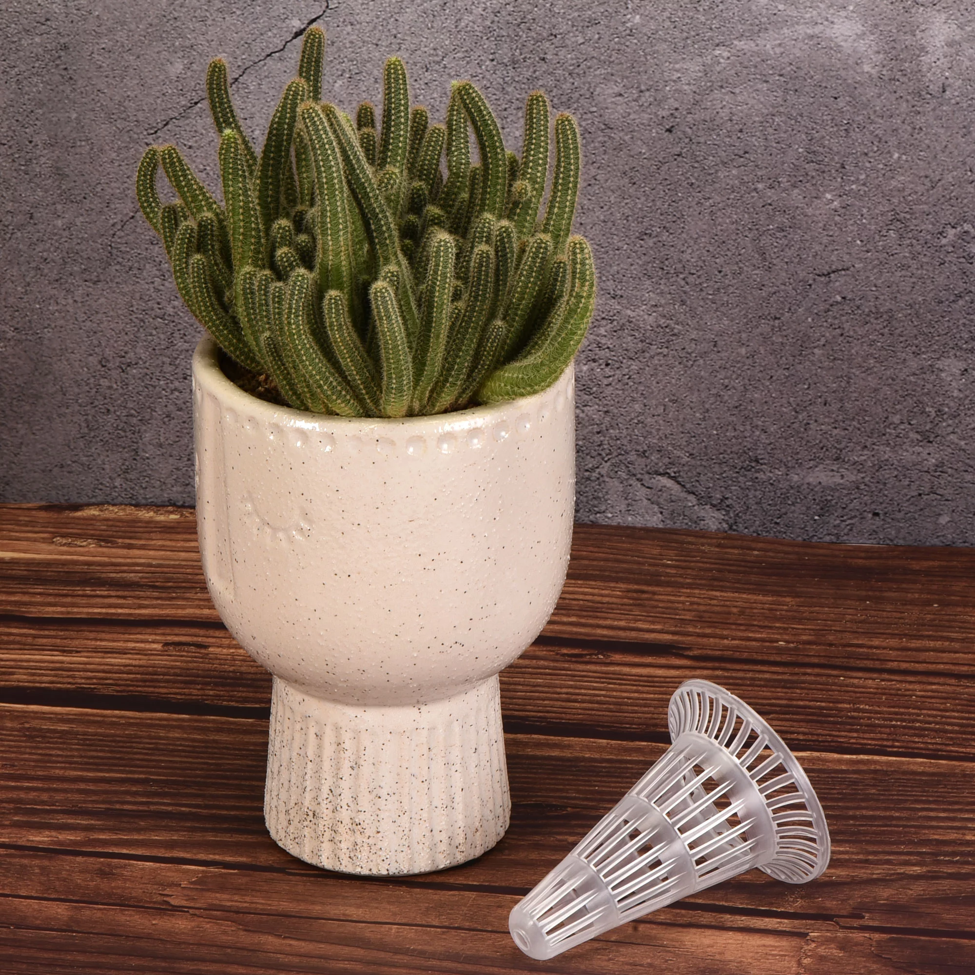 Uxcell Plastic Flower Pot Hole Mesh Pad Cone Shape Plants Bottom Grid Drainage Screen 94 x 74mm, Clear Pack of 5