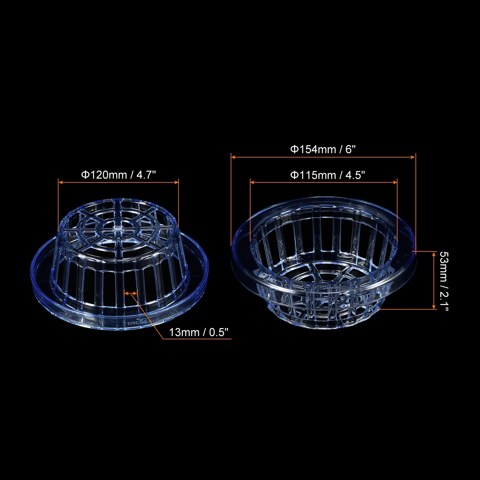 Uxcell 6 Inch Round Garden Plastic Mesh Cup Slotted Net Pot Basket for Flower Planting Blue 1 Pack