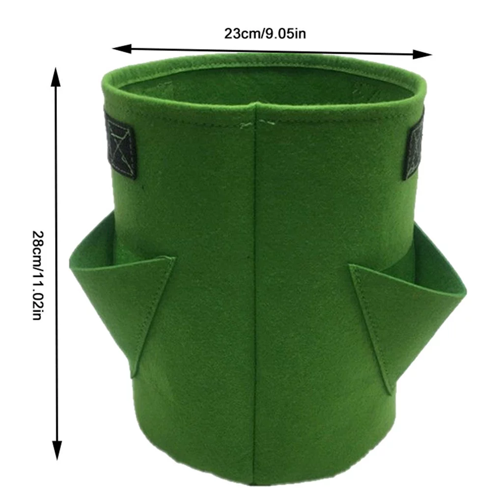 Growing Bucket Bag-plant Pots For Planting Potato,strawberry,tomato,carrot In Patio,garden,balcony Nonwoven ，no Handles(green Three Mouths)