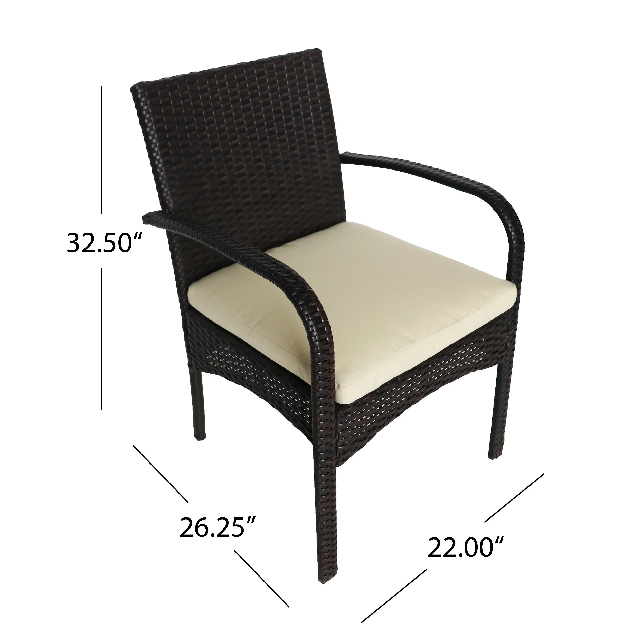 Homiyad Bistro Set, Two Cushioned Chairs and One Table