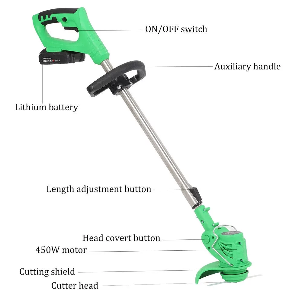 Cordless Electric Weed Lawn Eater Edger Yard Grass String Trimmer Cutter 24V
