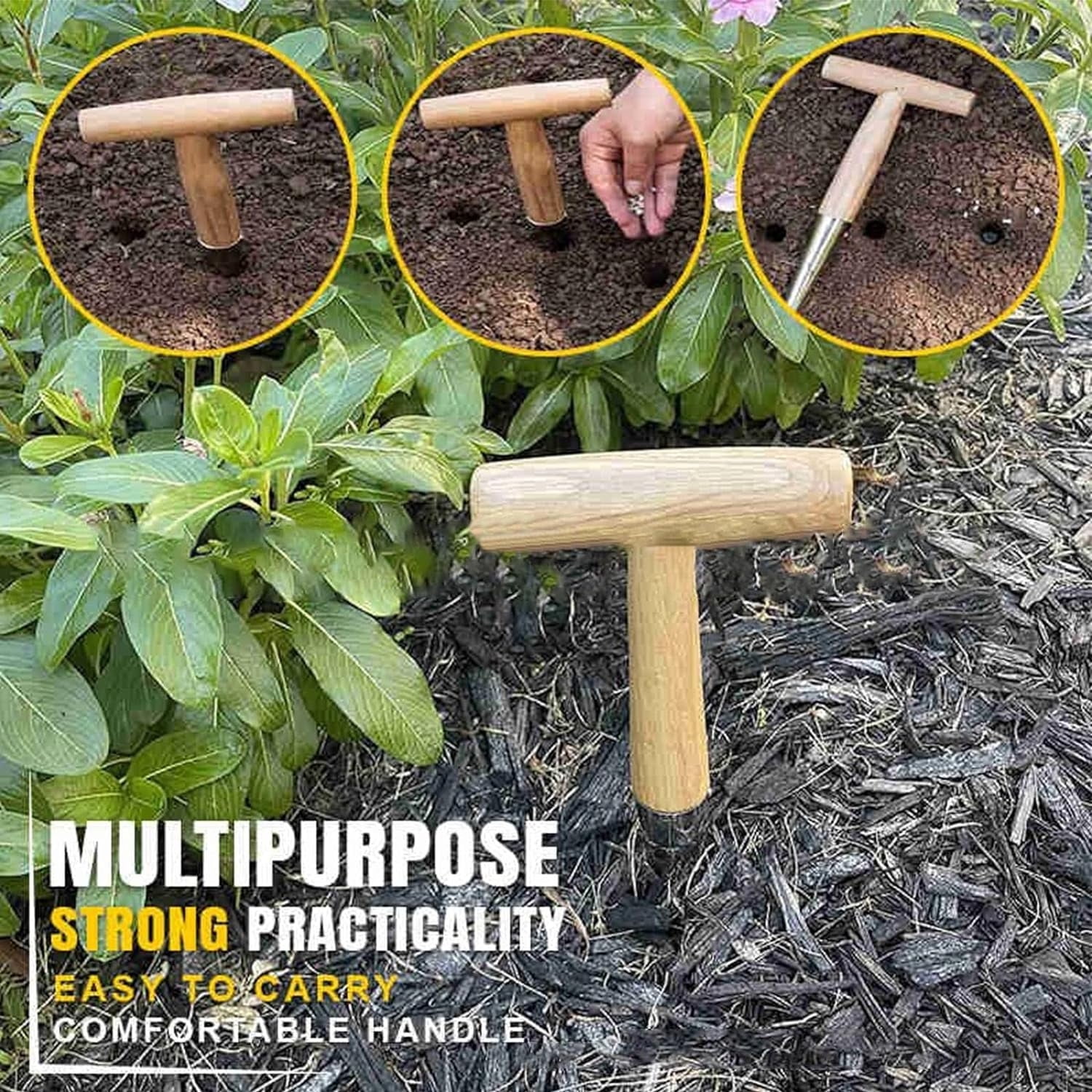 Bulb Planter Tool - Flower Bulb Planting Tool Gardening Bulb Transplanter Tool with Depth Mark for Planting Flowers  Tulips