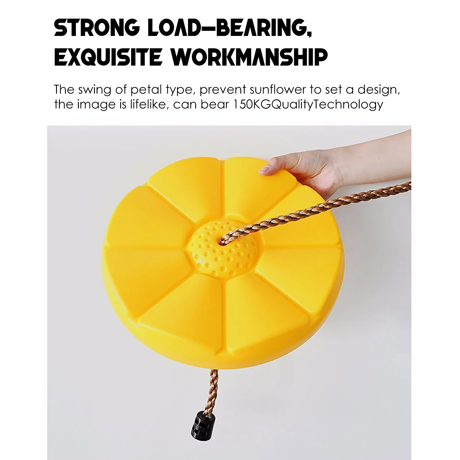 EDFBUYKRS Children's Swing with Petals Seat Outdoor Sports Climbing Rope Disc Swing 11inch