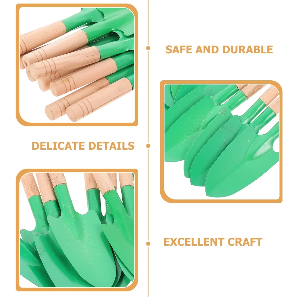 8 Pcs Wooden Handle Shovel Gardening Small Shovels for Steel Tool Tools Spade Child