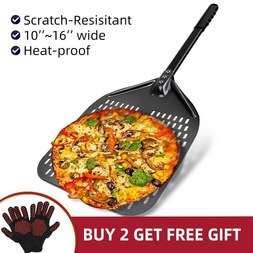 Perforated Shovel Paddle Short Handle for Turning Peel Kitchen Tools Nonsticks