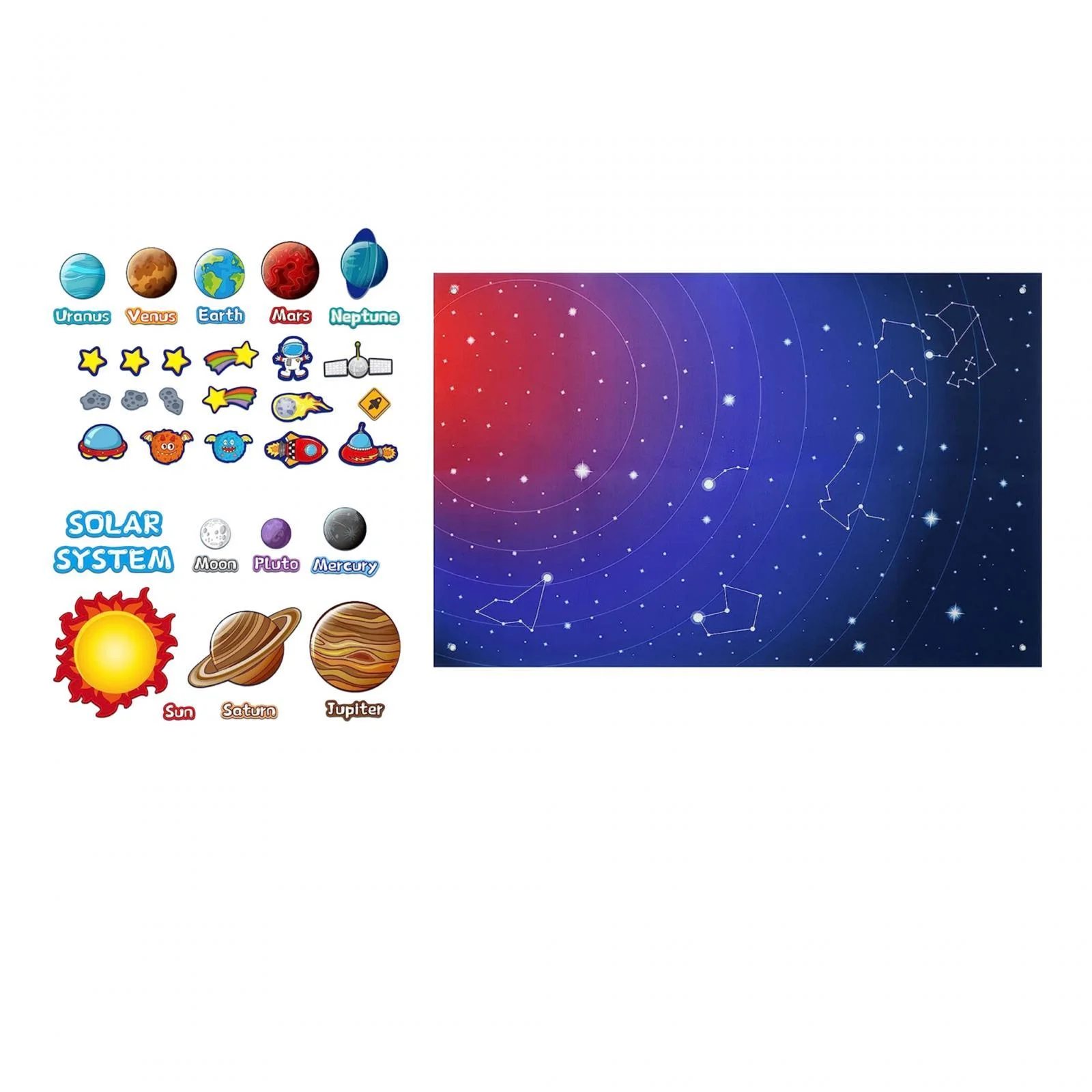 Outer Space Story Board Portable Reusable for Preschool Classroom Home