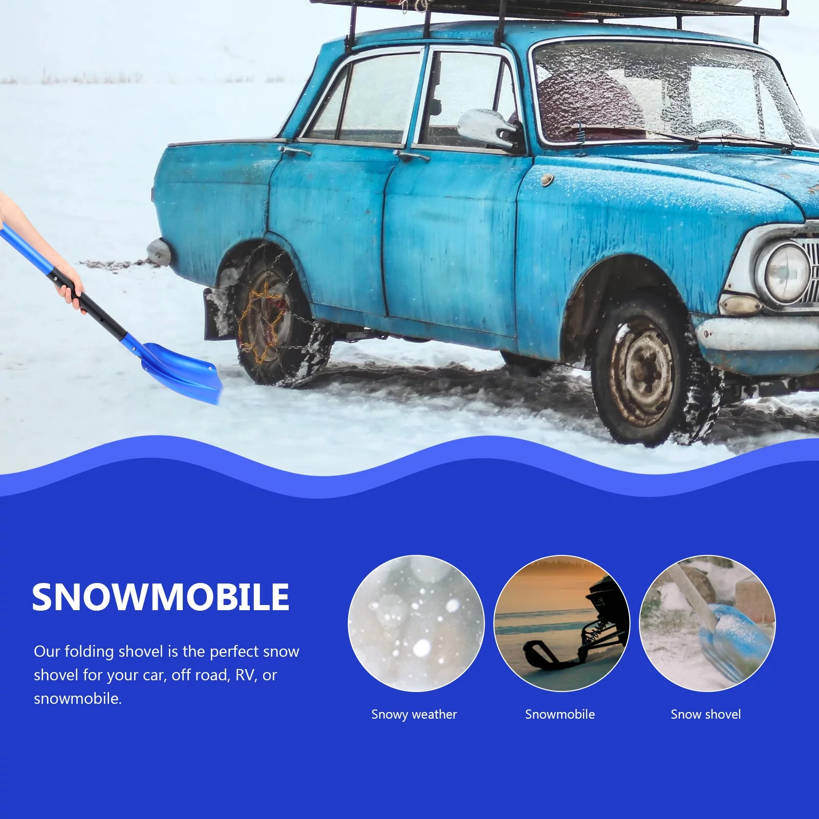 Ice Scraper Folding Car Snow Shovel Removal Tool Trunk Telescopic Windshield Disaster Prevention Vehicle Winter