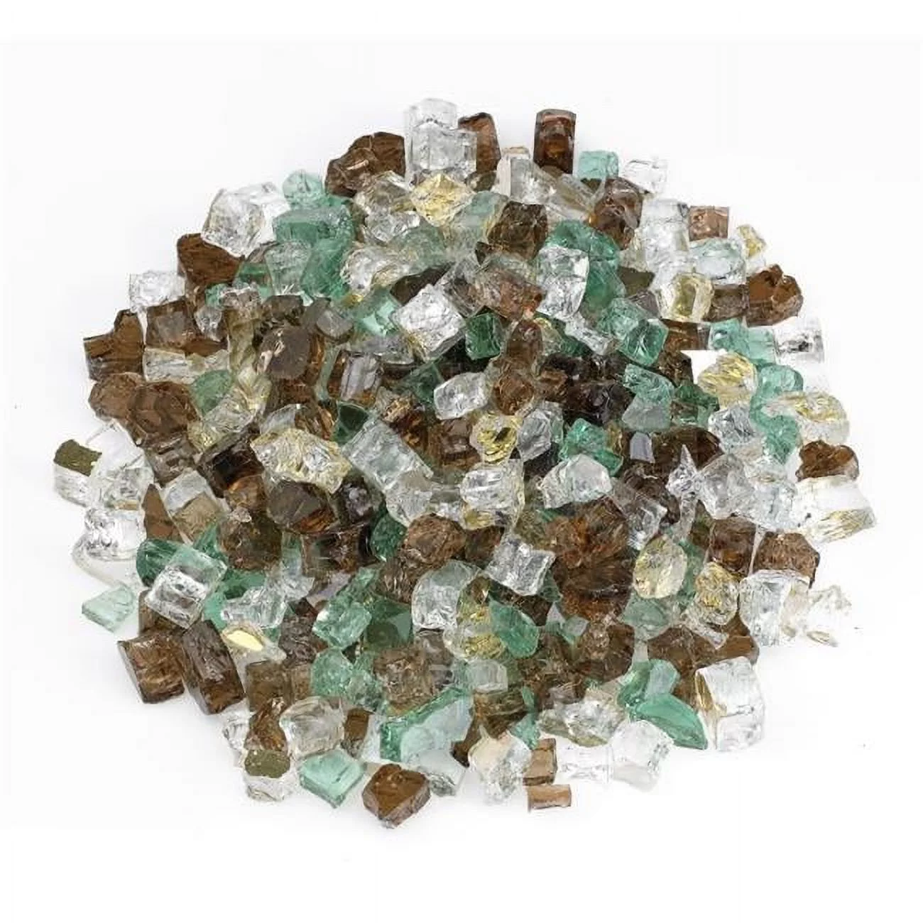 0.5 in. Yosemite Reflective Fire Pit Glass, Copper, Green & Gold - 10 lbs