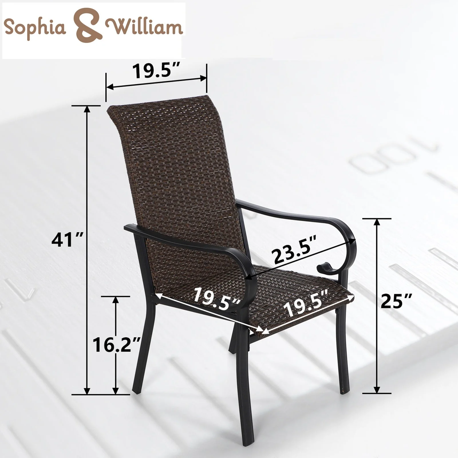 Sophia&William 5-Piece Wicker Patio Dining Set with 50,000 BTU Fire Pit Table