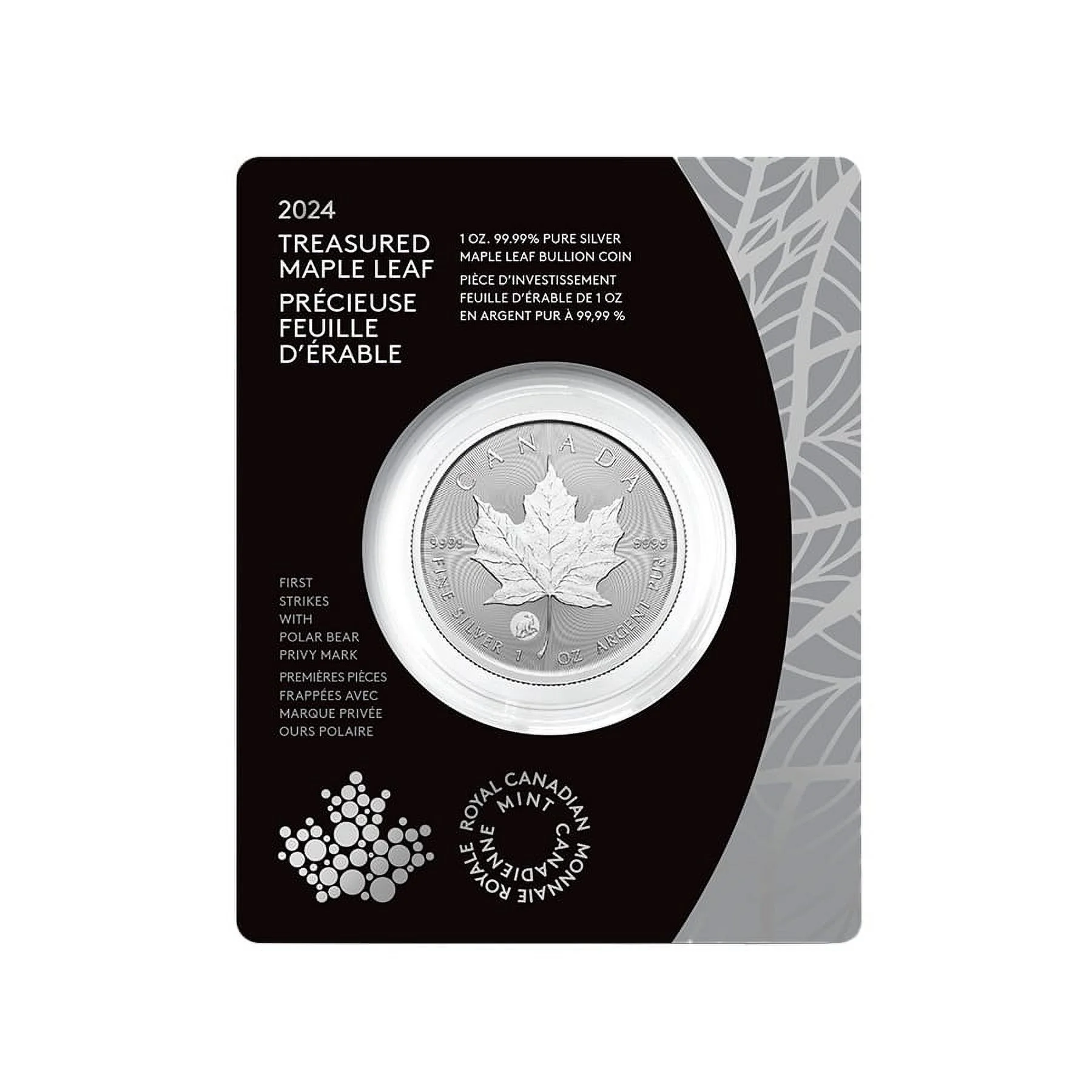2024 Canada 1 oz Treasured Silver Maple Leaf Polar Bear Privy Coin First Strikes