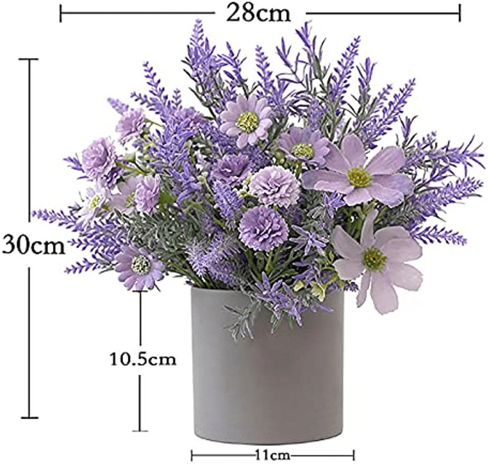 Artificial Lavender Plant Within Pots Fake Potted Lavender Flower Faux Flower Planter for Home Wedding Party Office Table Decoration