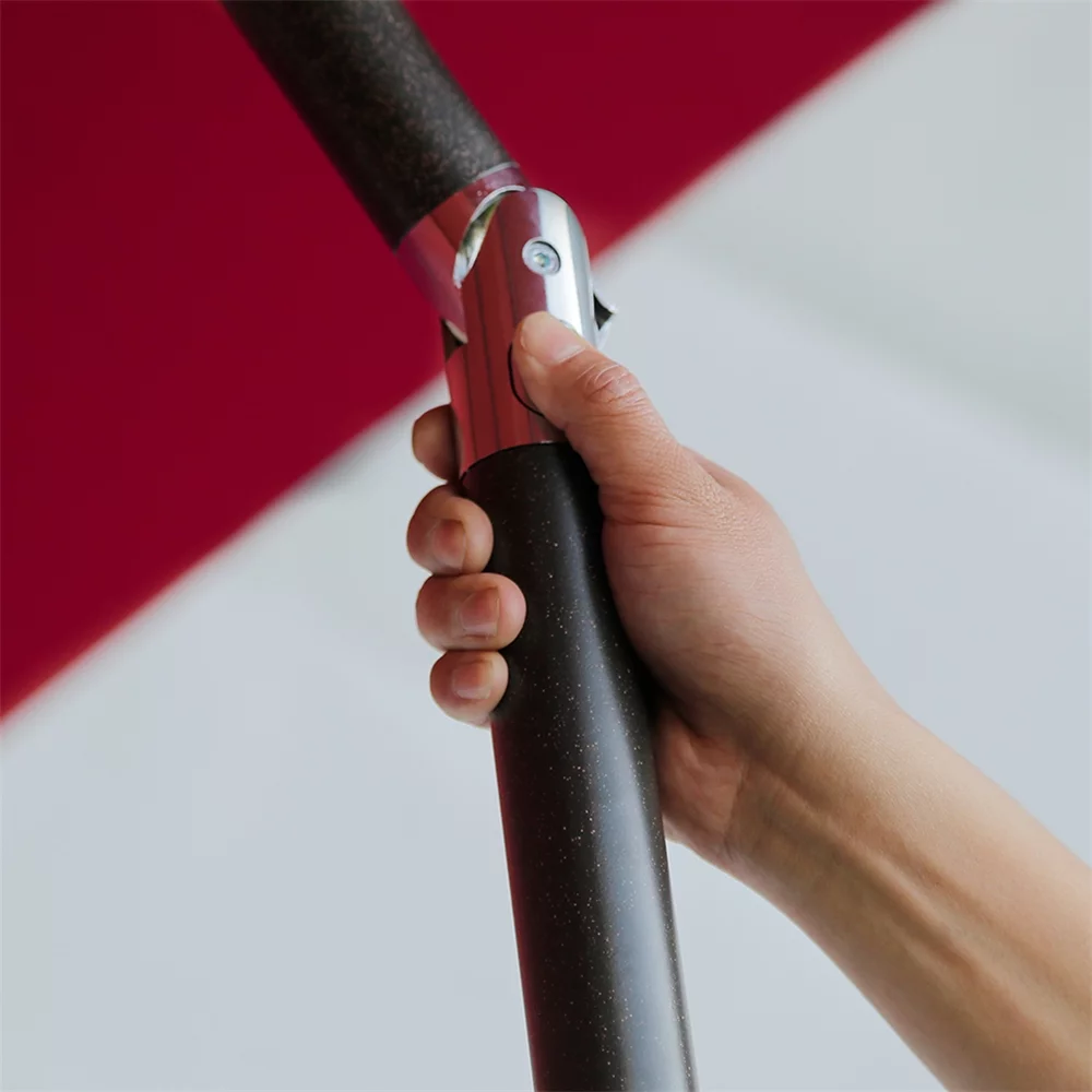 Cozyhom 7.5 Ft Outdoor Patio Umbrella With Tilt And Crank Waterproof Market Umbrella 6 Ribs For Deck Lawn Pool& Backyard, Burgundy