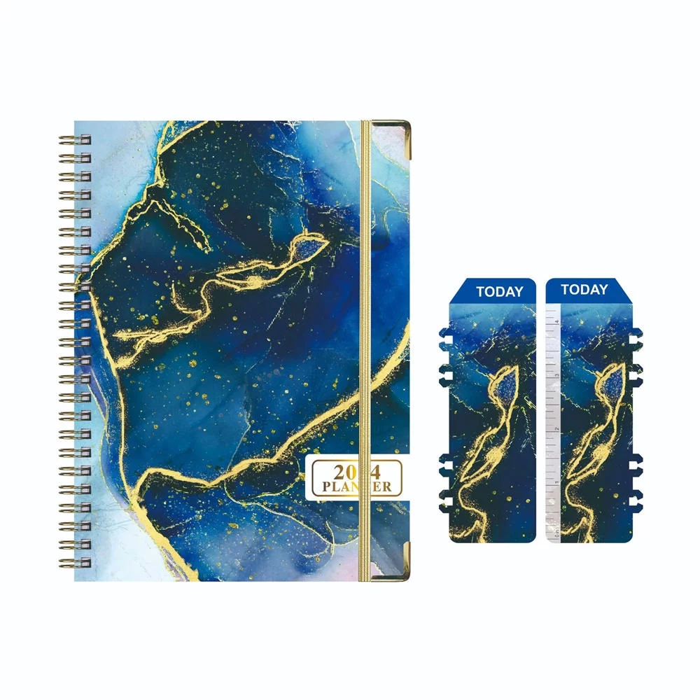 IKOMMI Daily Calendar Planner Notebook 2024 Weekly Monthly Office Agenda Organizer Time Management Personal Appointment Journal