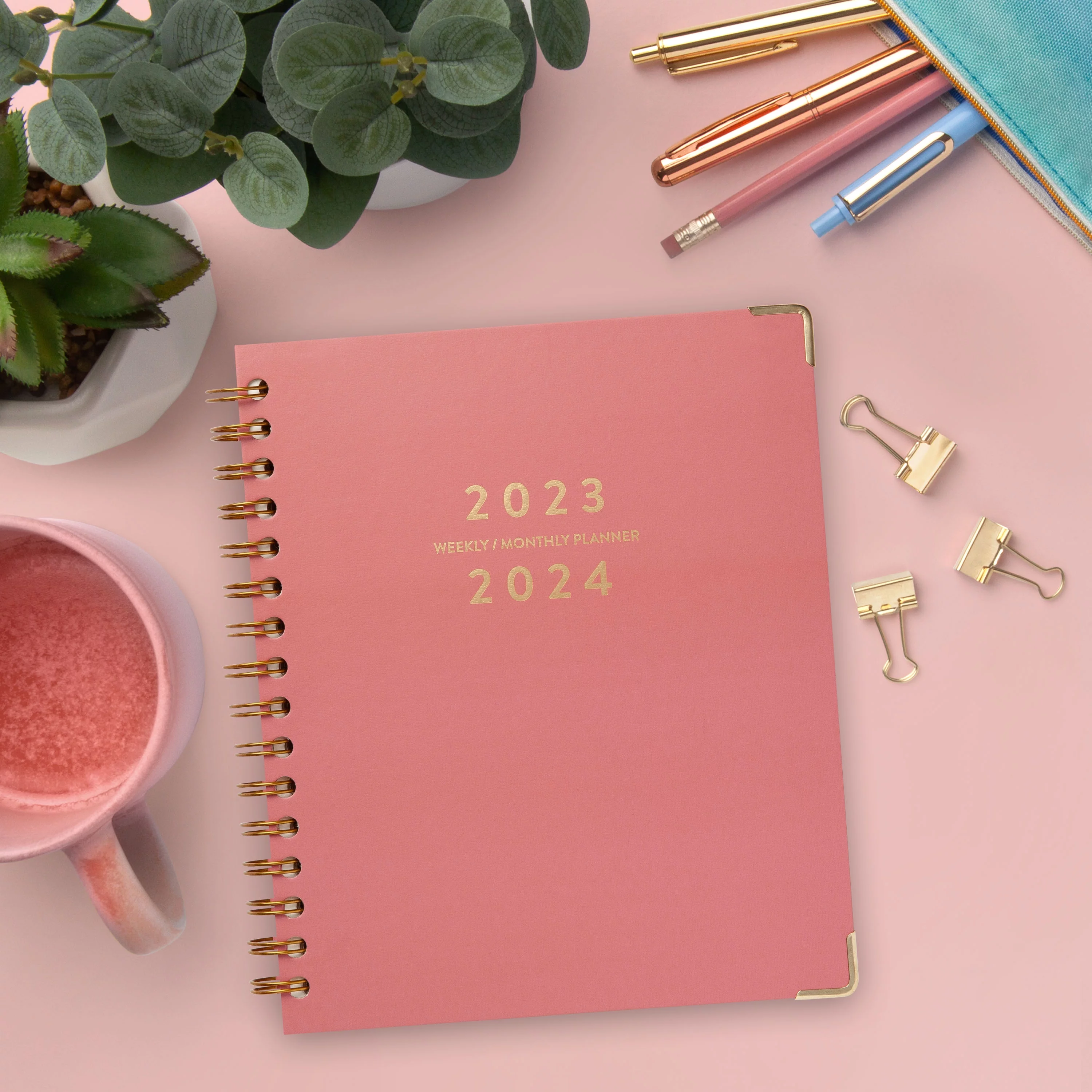 2023-2024 Mintgreen Weekly/Monthly Spiral Planner, 7.25