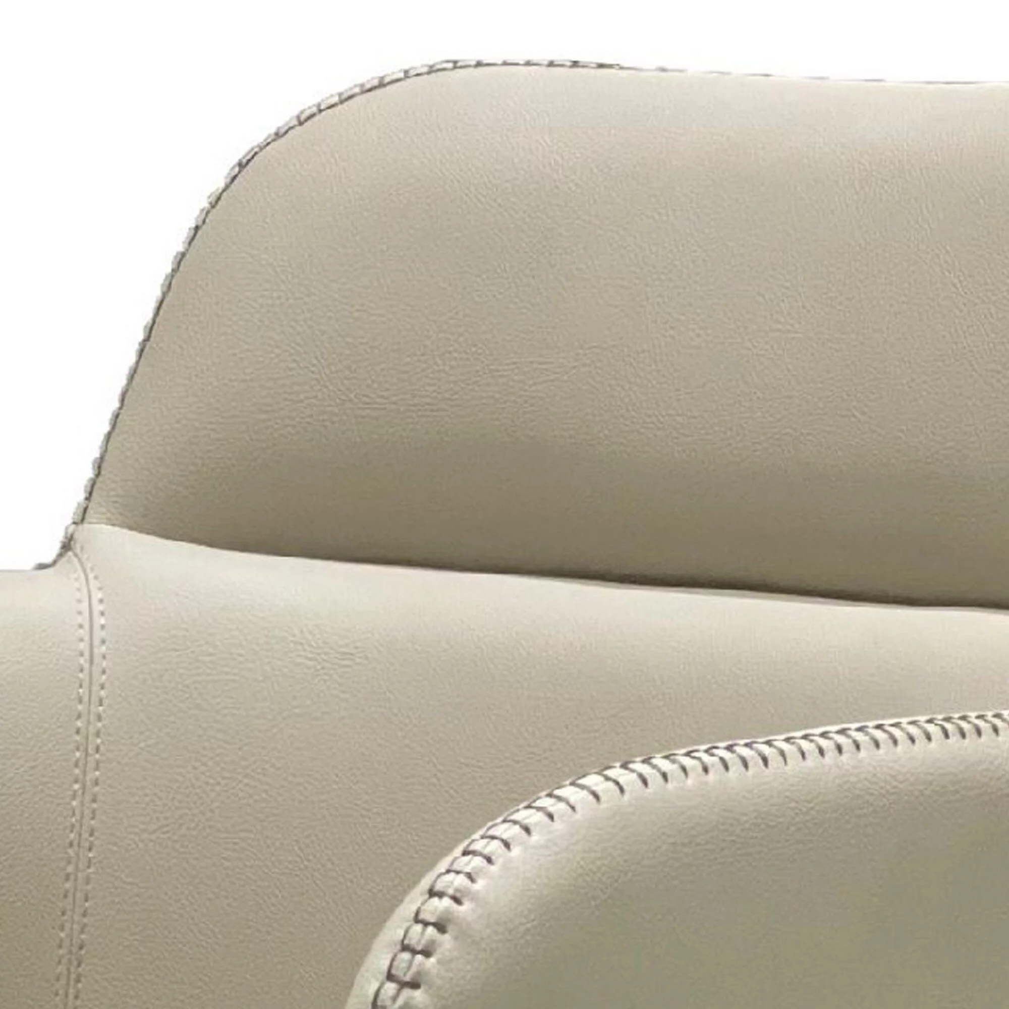 Cid 25 Inch Modern Dining Chair, Tight Back, Vegan Faux Leather, Beige