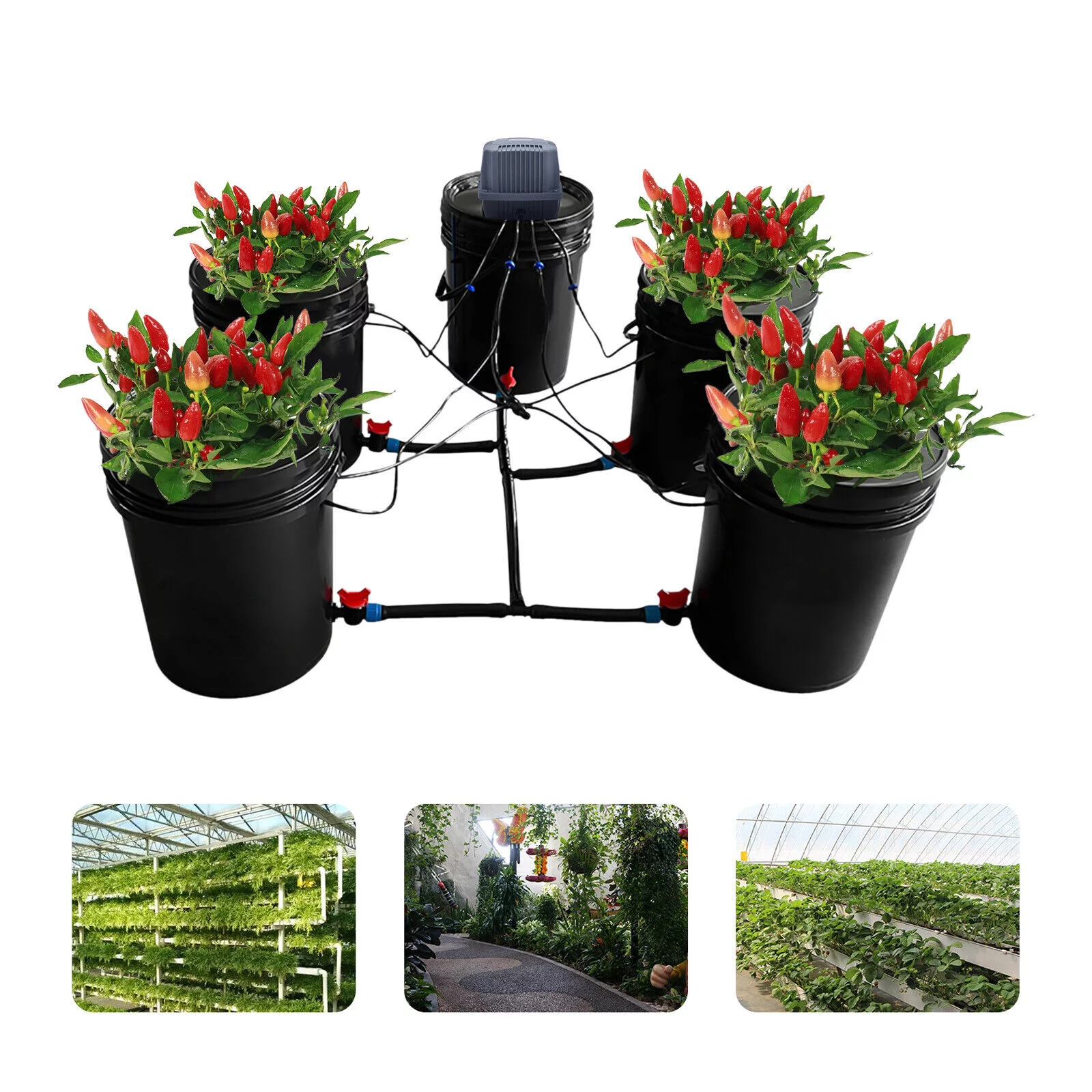 MONIPA In/Outdoor Multi Barrel Hydroponic Machine Drip Irrigation System Reservoir Kit