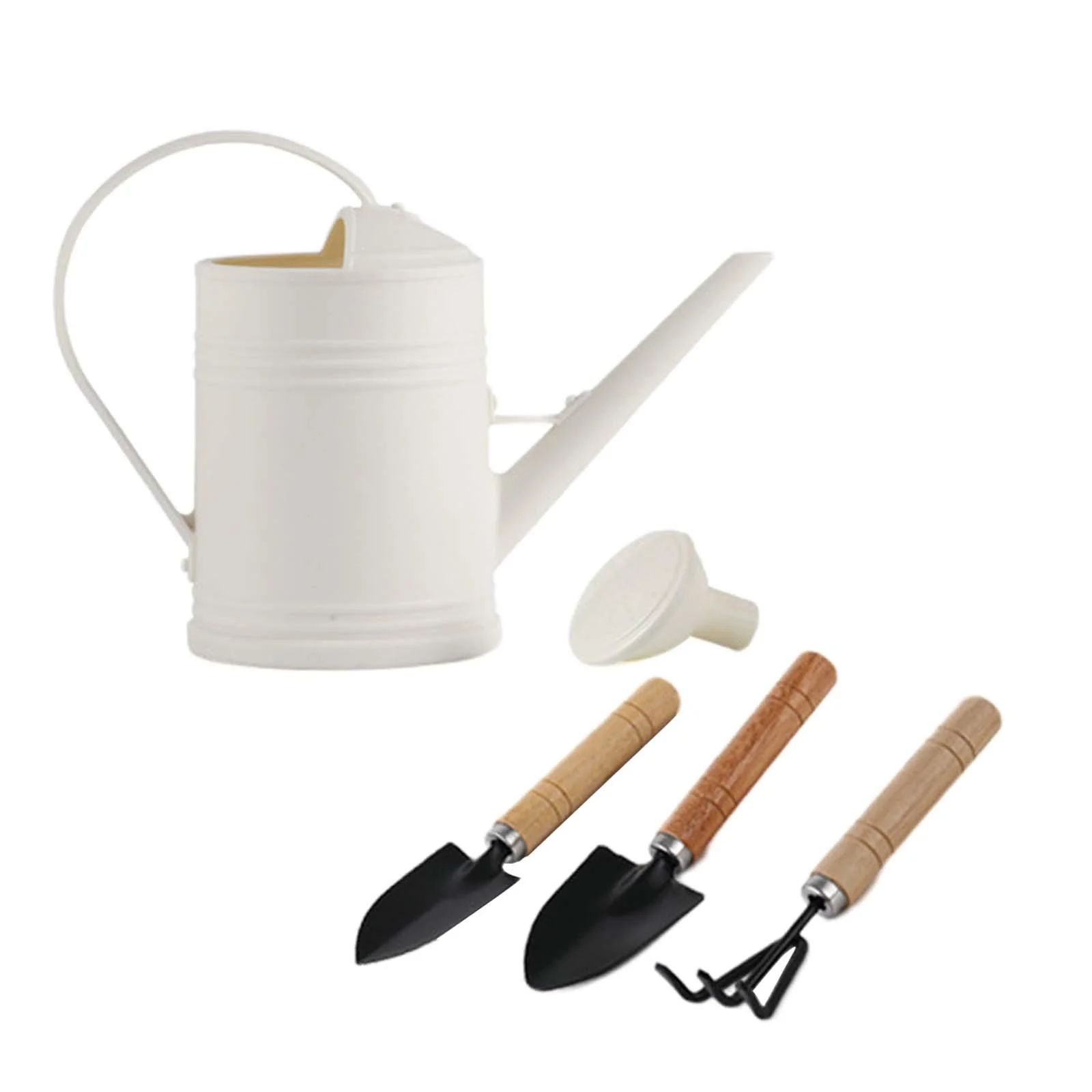 figatia Watering Can Garden Tool Set Gardening Hand Tools 2L Simple Large Capacity Watering Pot Water Can for Yard Garden Flower Home White