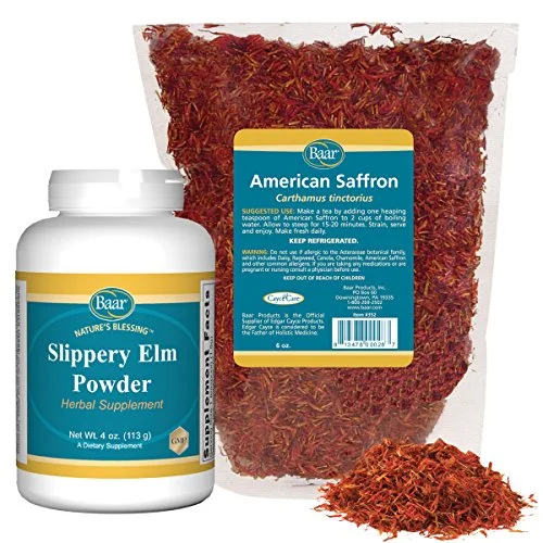 Saffron Tea and Slippery Elm Bark Powder Kit