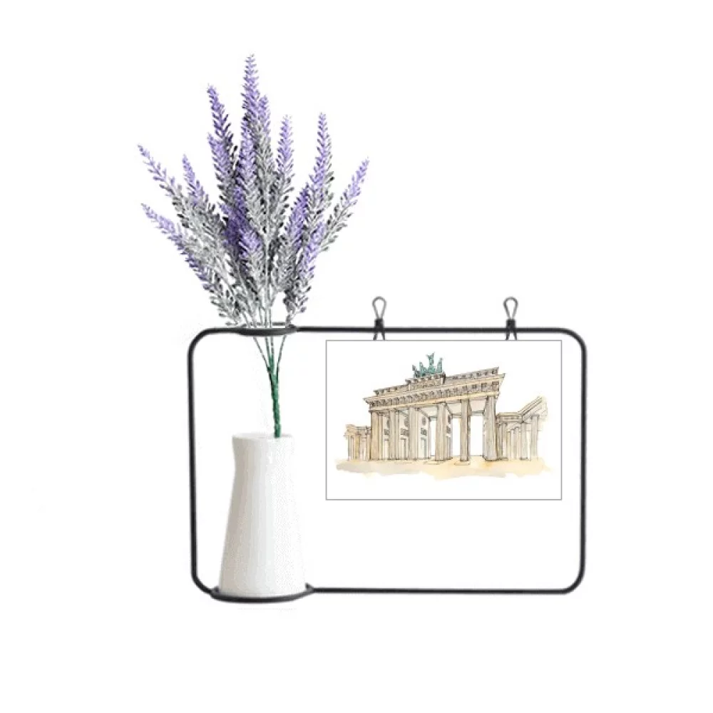 Brandenburg Door in Eastern Germany Artificial Lavender Flower Vase Bottle Card