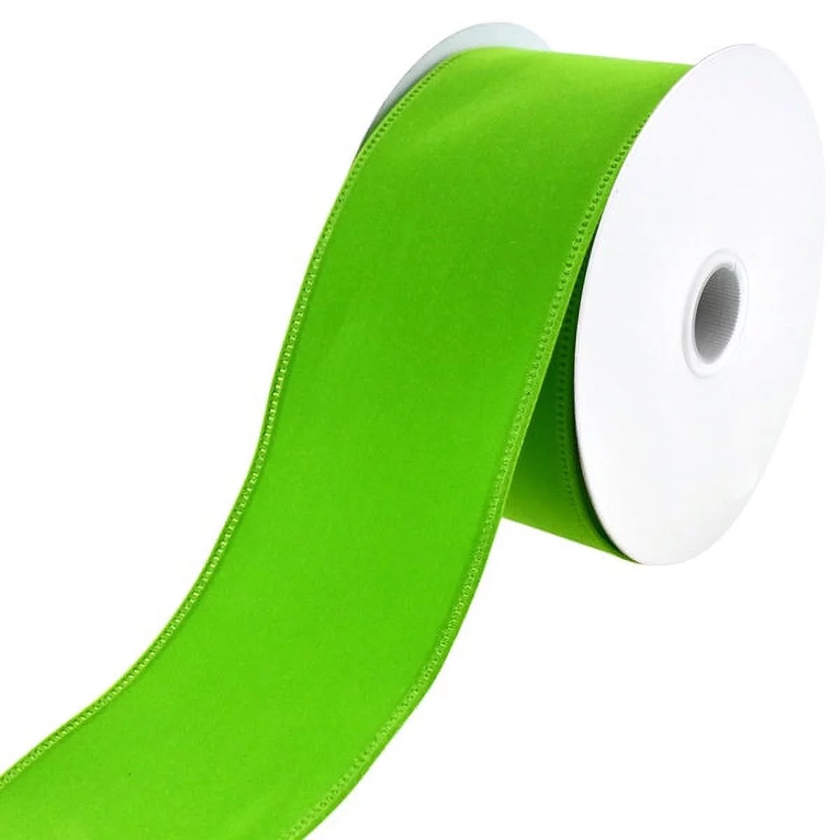 Christmas Velvet Wired Edge Ribbon, 2-1/2-Inch, 10-Yard - Lime Green