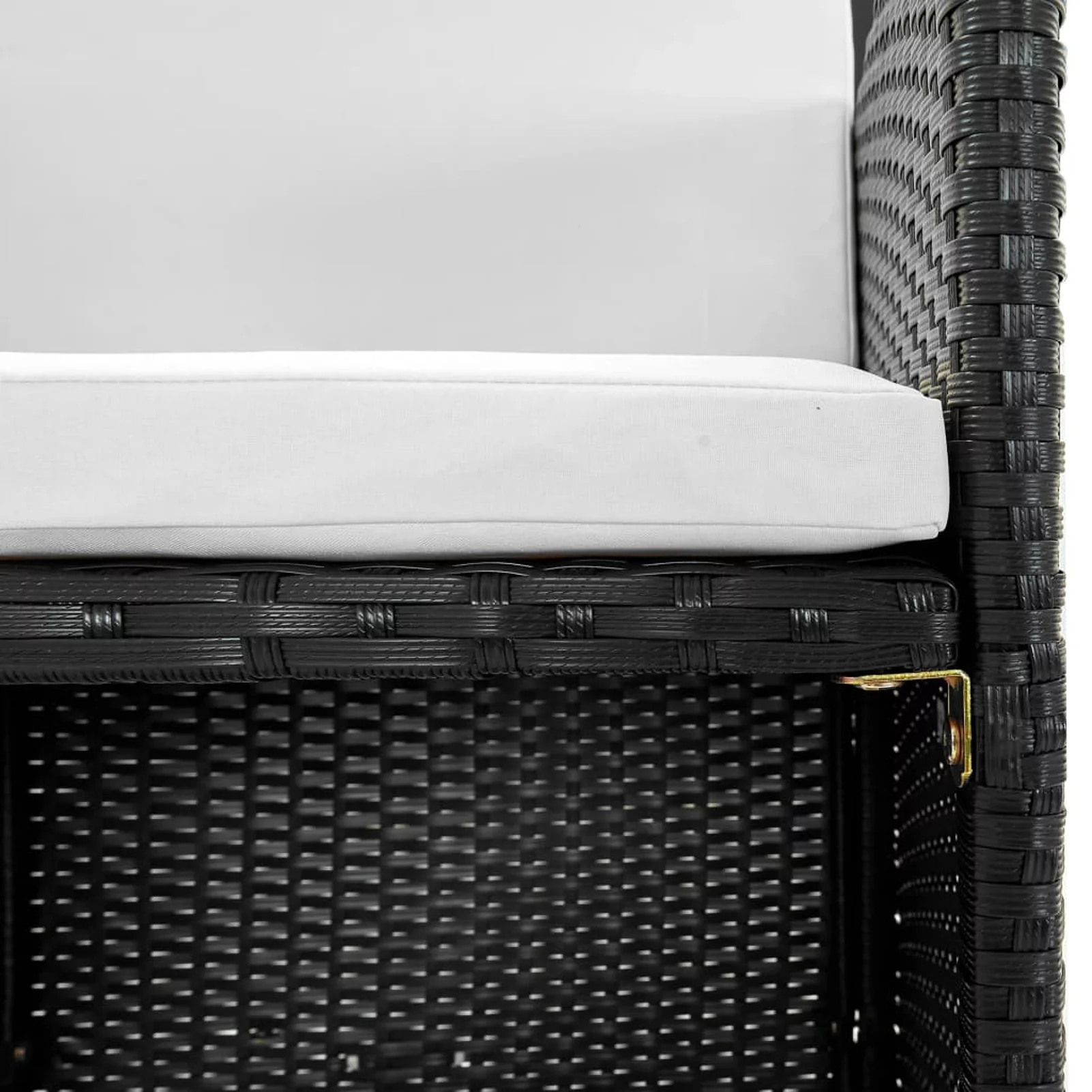 Carevas 9 Piece Patio Dining Set with Cushions Poly Rattan Black