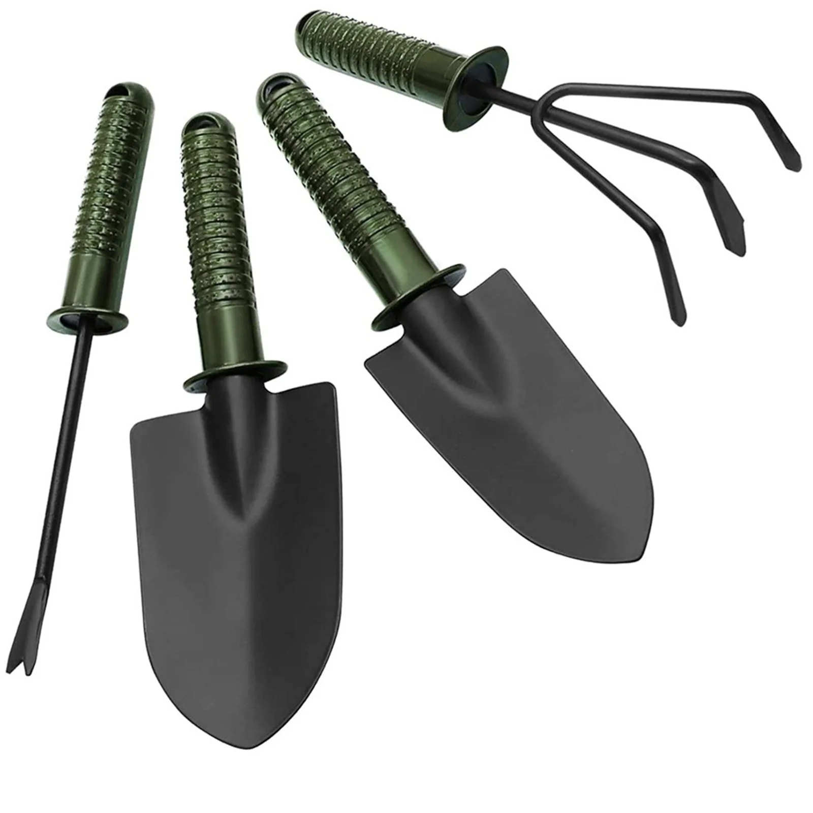 MOQIN Mini Gardening Tools, 4pcs Portable Garden Hand Tools Set, Miniature Gardening Rake and Shovel for Seedlings, Bonsai, Succulents, Herbs