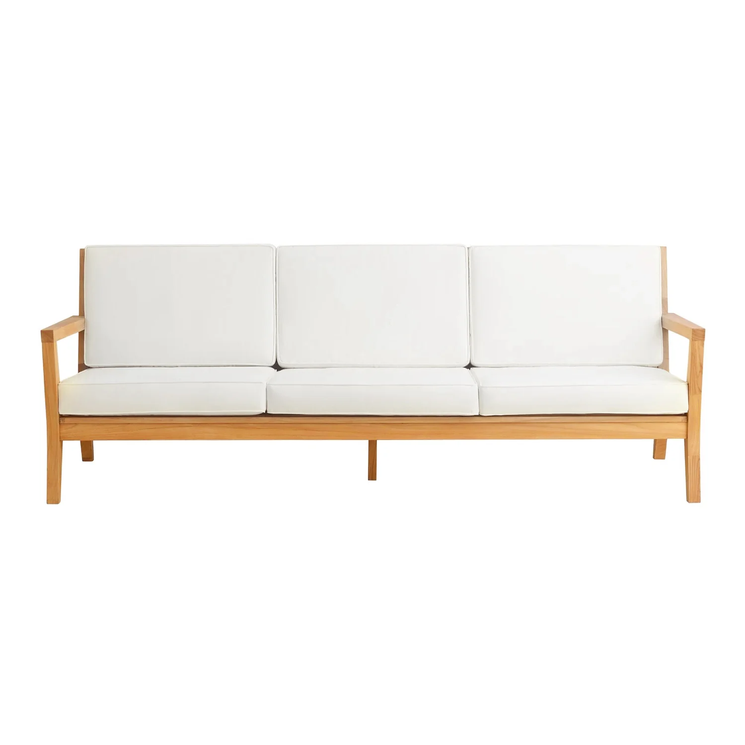 Linon Carenen 3-Seater Outdoor Sofa with Cushions - Natural/Antique White