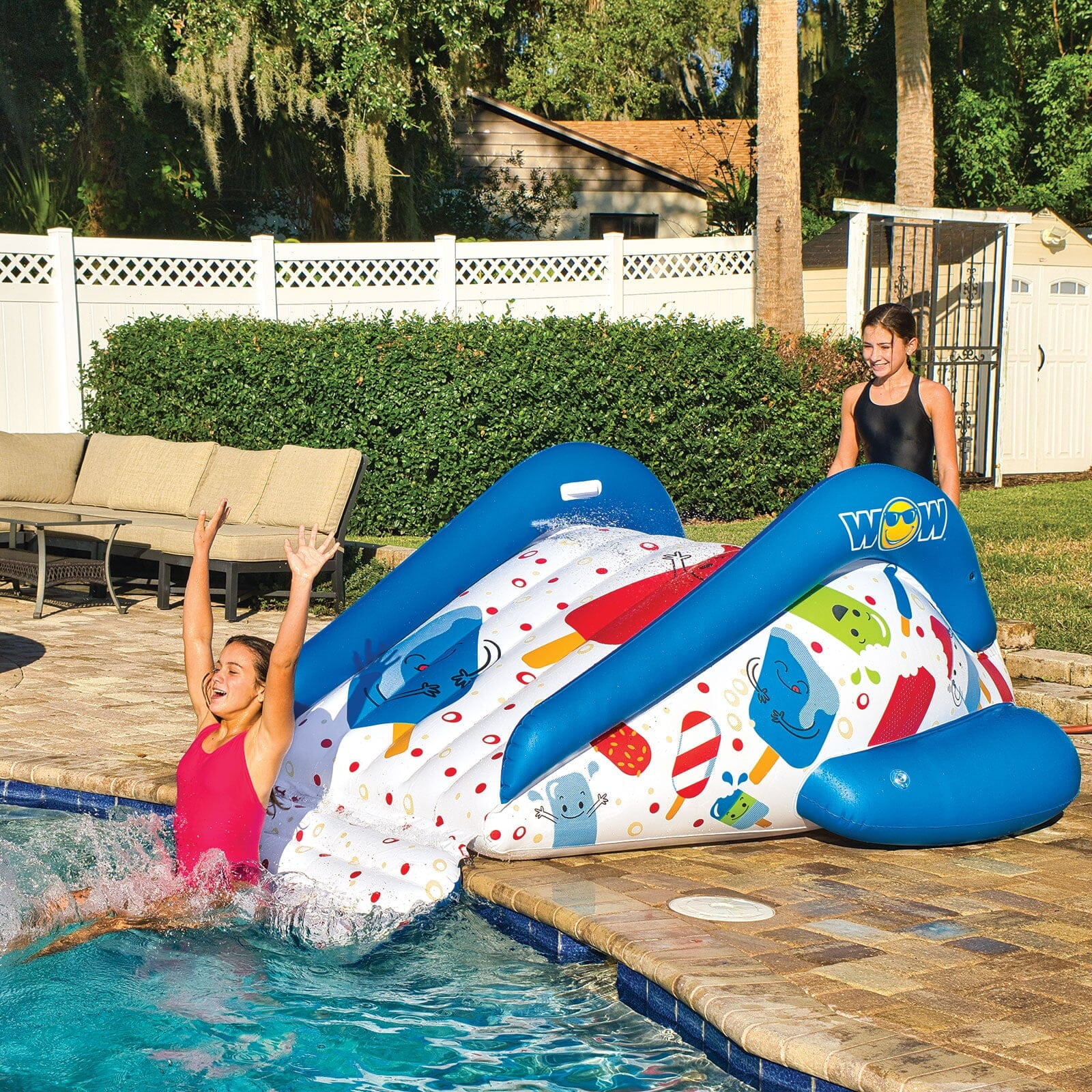 WOW Popsicle Fun Soaker Sprinkler Pool Party Inflatable Slide for In-Ground Pools