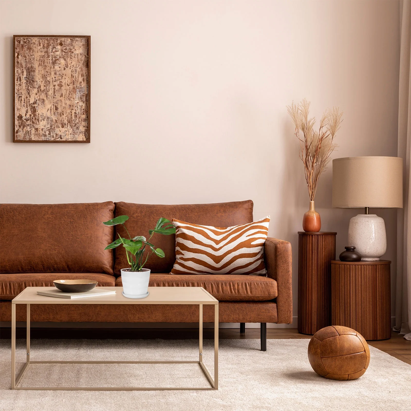 Uxcell 6 Inch Plastic Plant Pots Flower Planters with Drainage Holes and Tray, Green 5 Pack