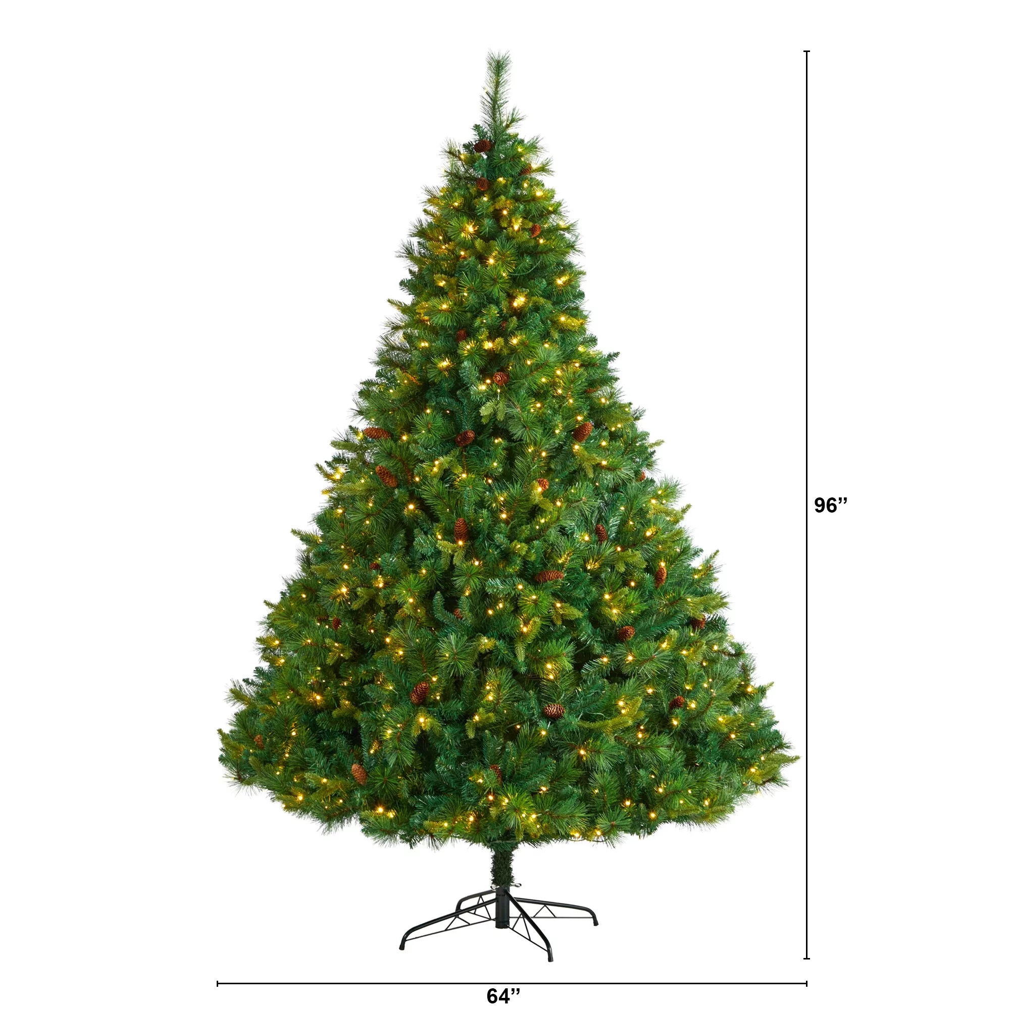 Nearly Natural 8' West Virginia Full Bodied Mixed Pine Christmas Tree - 96
