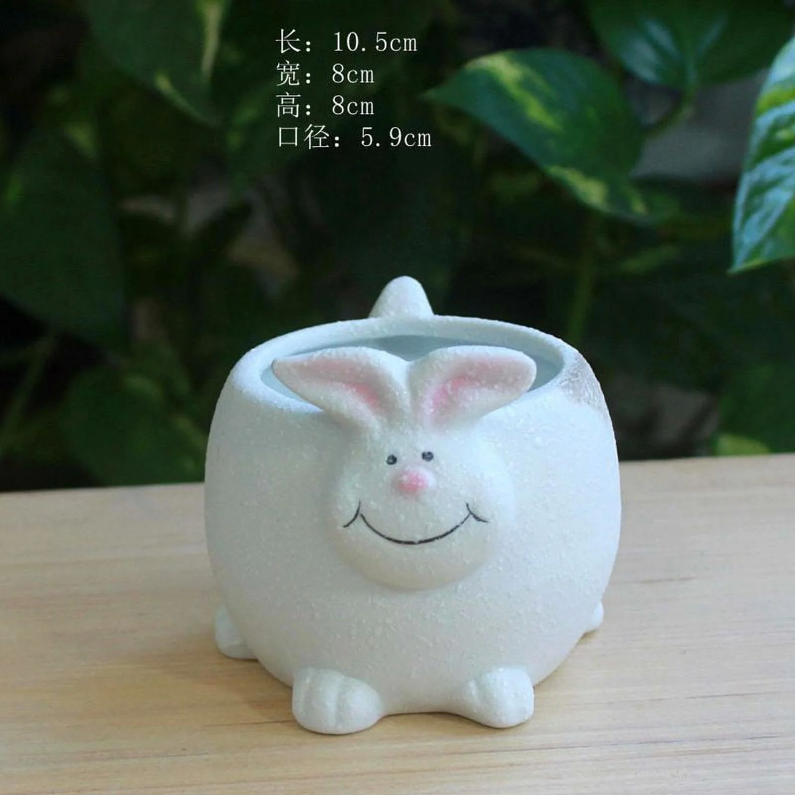 Snowflake Glaze Ceramic Succulent Planter - Nordic Style Rabbit Flower Pot - Ceramic Desktop Planter