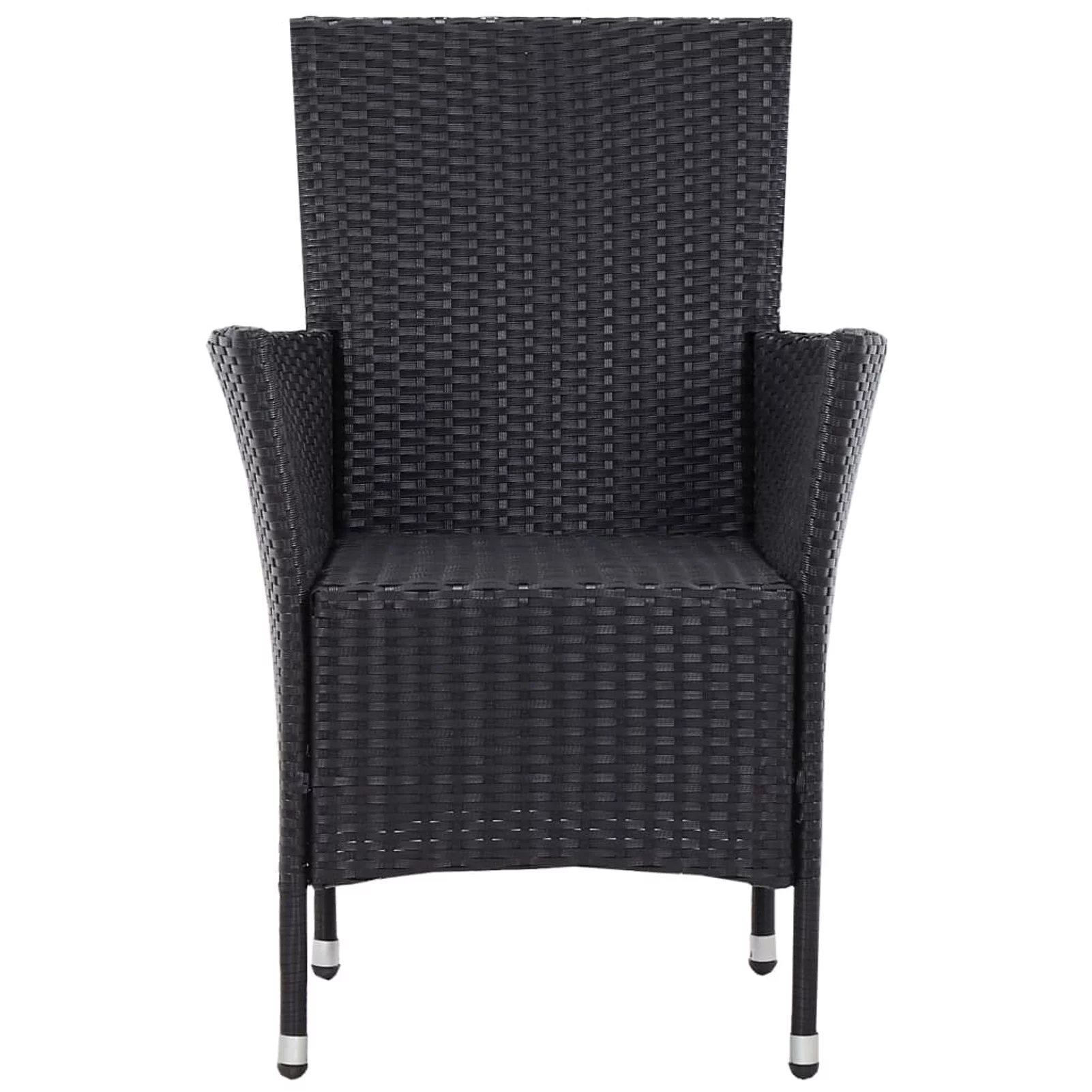 Garden Chairs 2 pcs Black Poly Rattan