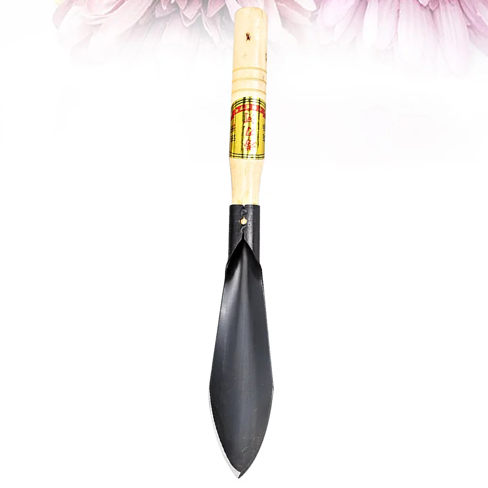Guichaokj 1pc Stainless Steel Camping Shovel Portable Pointed Garden Shovel Mini Planting Tool with Wooden Handle