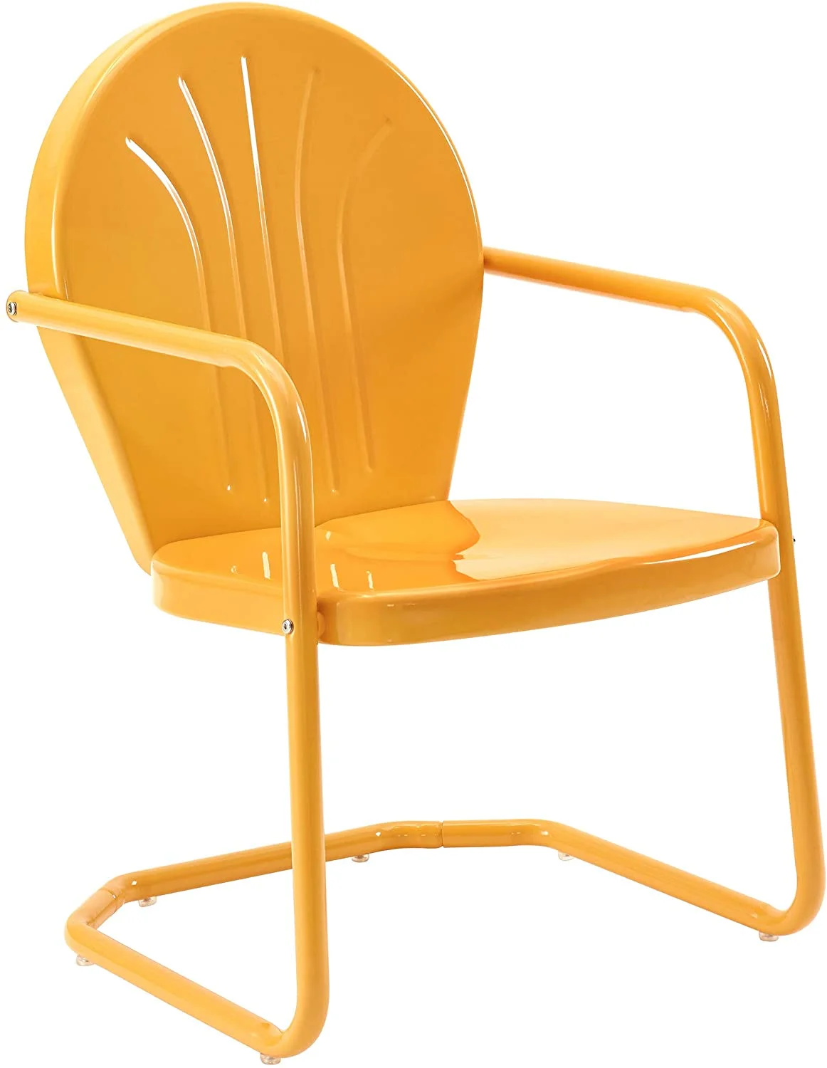Crosley Furniture CO1001A-TG Griffith Retro Metal Outdoor Chair, Tangerine