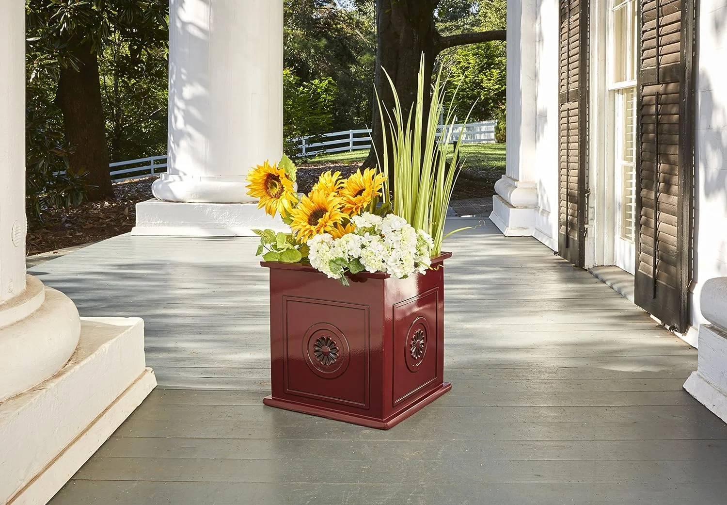 Colony Square Planter, Oxblood Red
