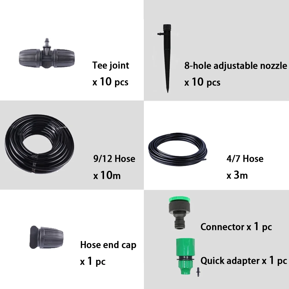 10m 9/12 Hose Automatic  Drip Irrigation System Garden Irrigation Systems  Watering Kits with Adjustable Dripper #26301-8