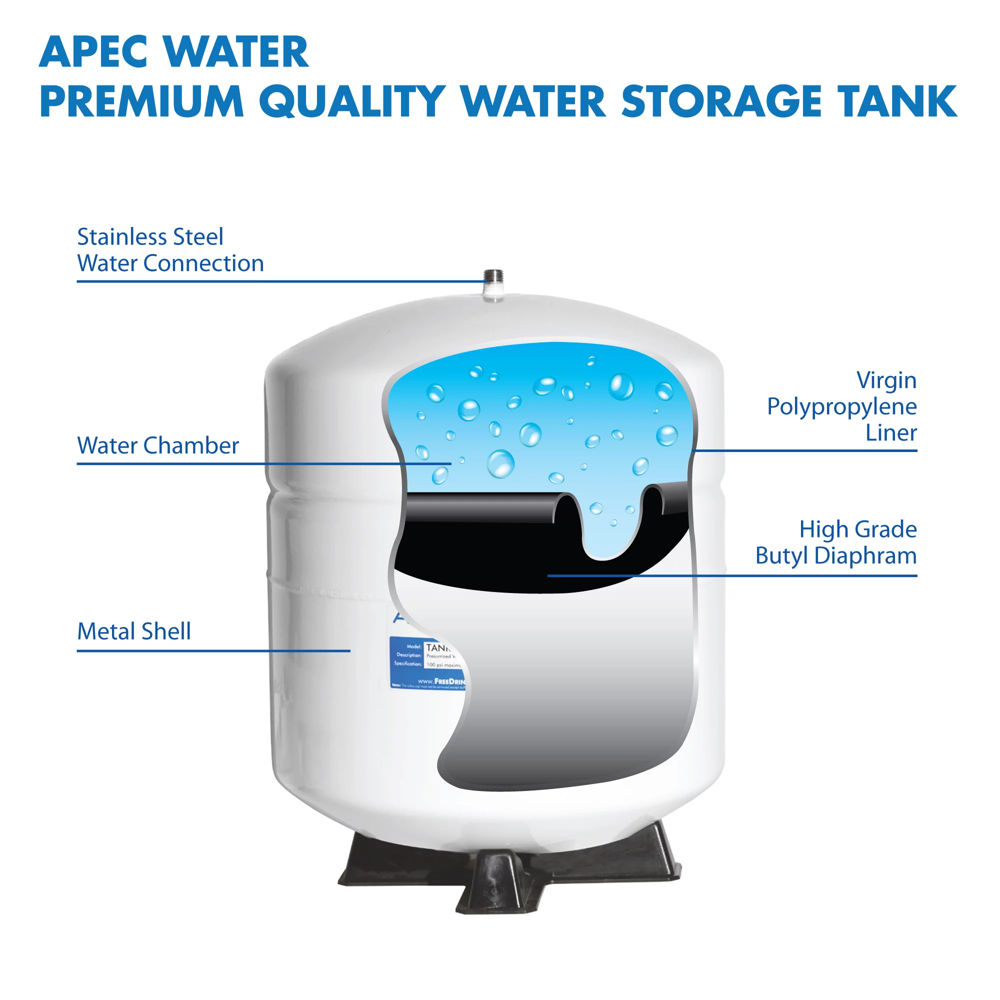 APEC Water Systems TANK-4 APEC Water Residential Pre-Pressurized Water Storage Tanks, 4 gal