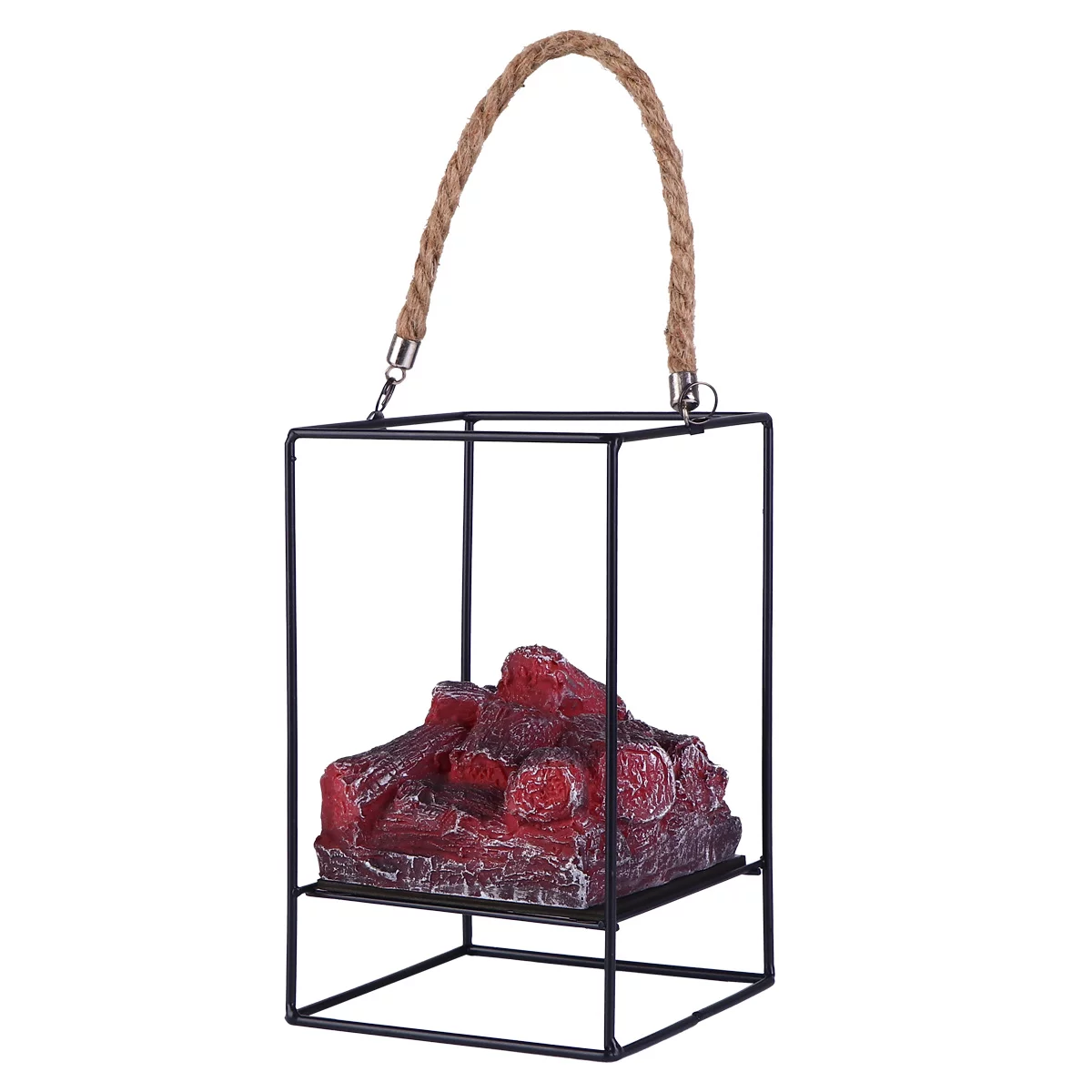 OUNONA 1Pc Portable LED Lantern Decorative Simulation Charcoal Lantern Fireplace Light