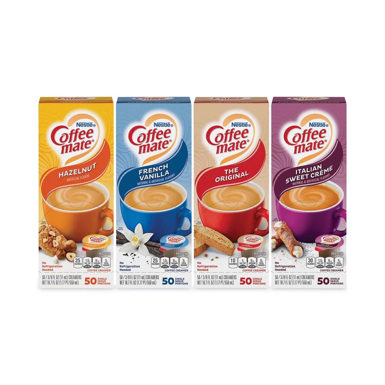 Green Rabbit Holdings B2946586 Coffee Mate Singles Variety Pack - 50 Count - Pack of 4