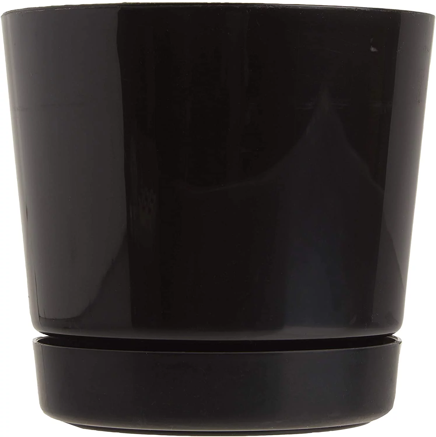 Novelty Full Depth Cylinder Plastic Pot, Black - 6 inch