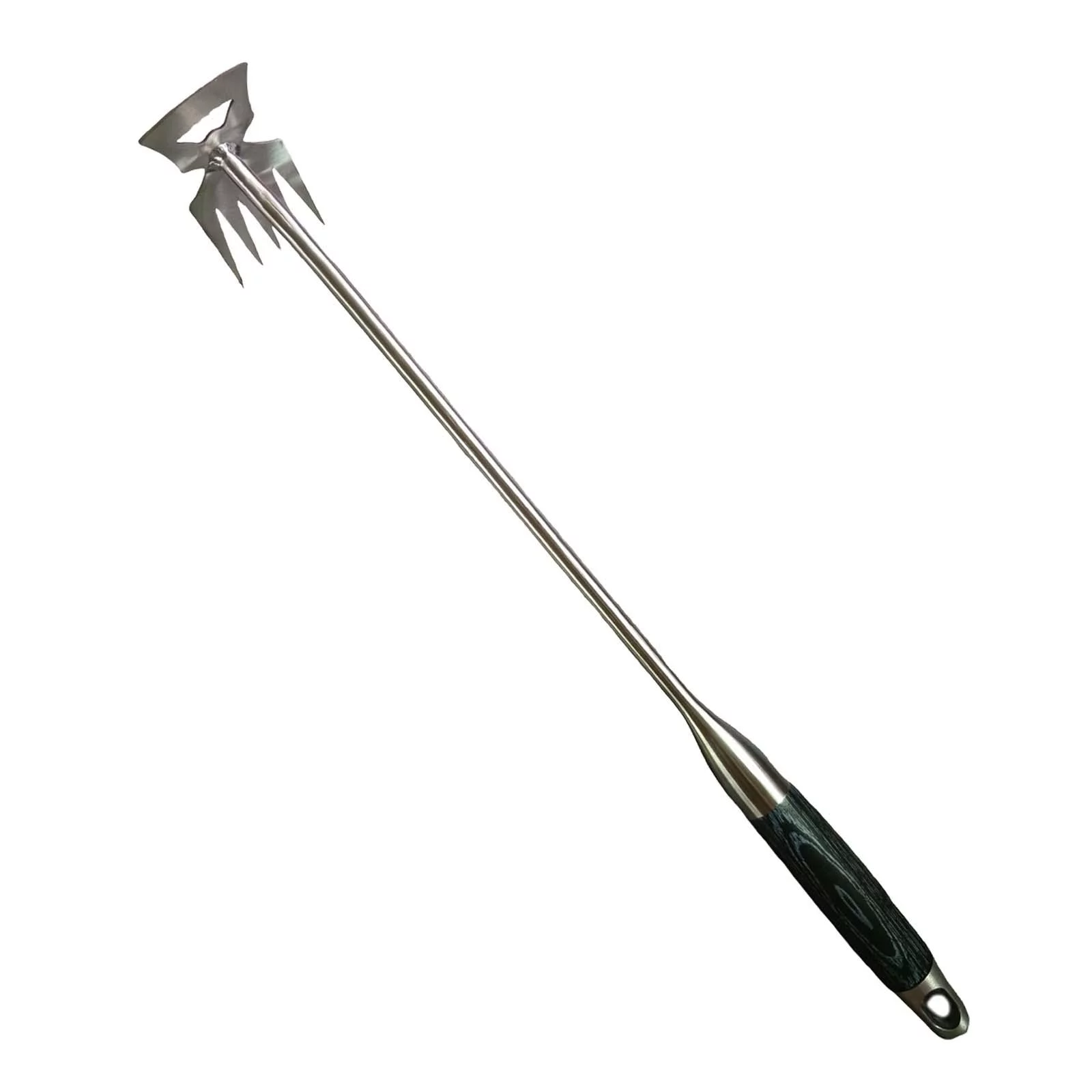 Patio Weeders Weeding Remover Tool 5 Tines Lightweight Dual Purpose Garden Lawn Care Multifunctional Weeder for Planting Bonsai Courtyard black wood handle