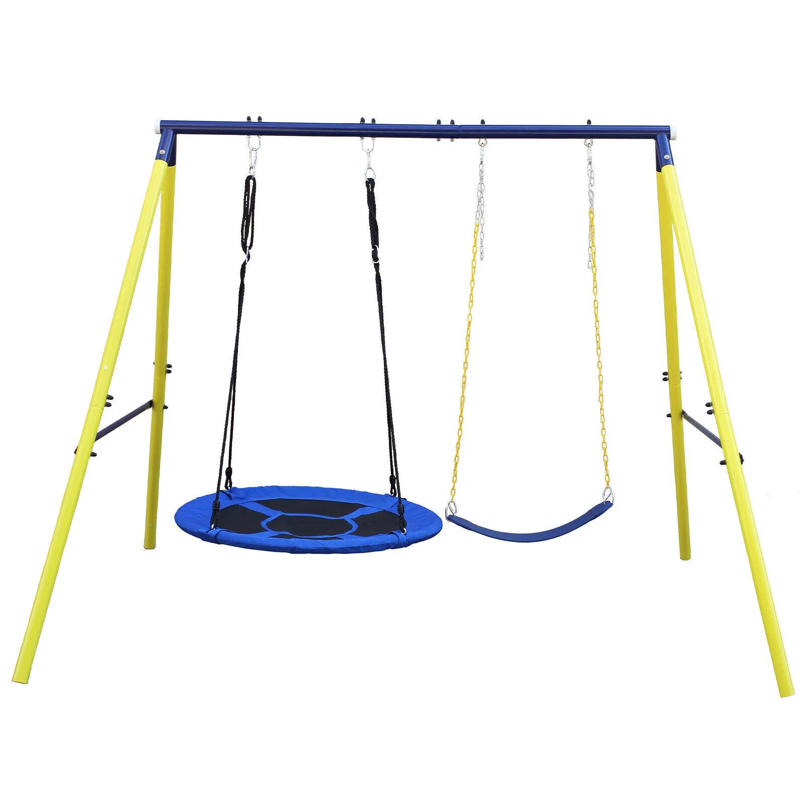 Indoor/Outdoors Metal Swing Sets with Safety Belt for Backyard