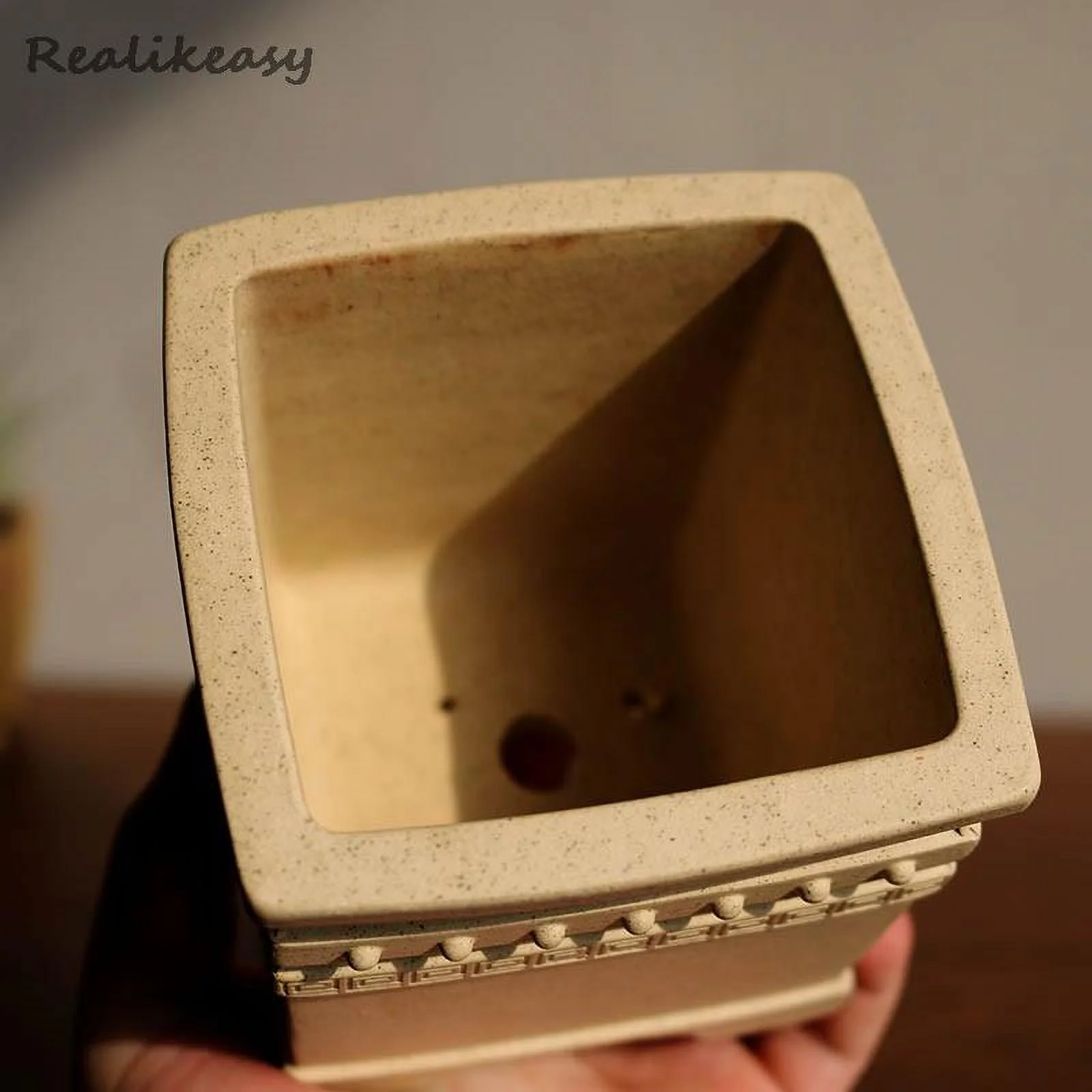 Purple Sand Flowerpot Miniatur Succulent Flower Pot Creative Chinese Style Handmade Flower Pot Simple Household Flower Pot LC370