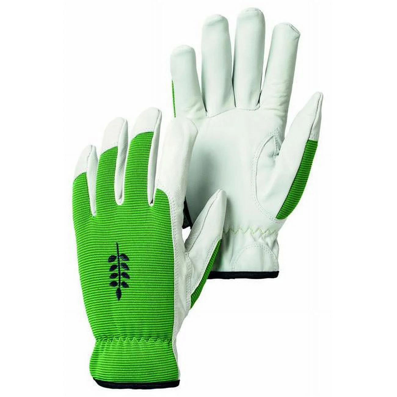 Kobolt Garden Goatskin Gloves, Green & White - Large