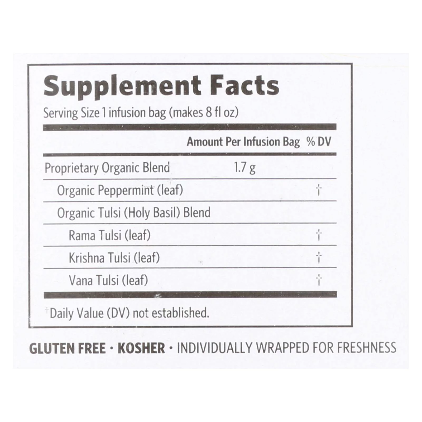 Organic India Organic Tulsi Tea - Peppermint - 18 Tea Bags - Case of 10