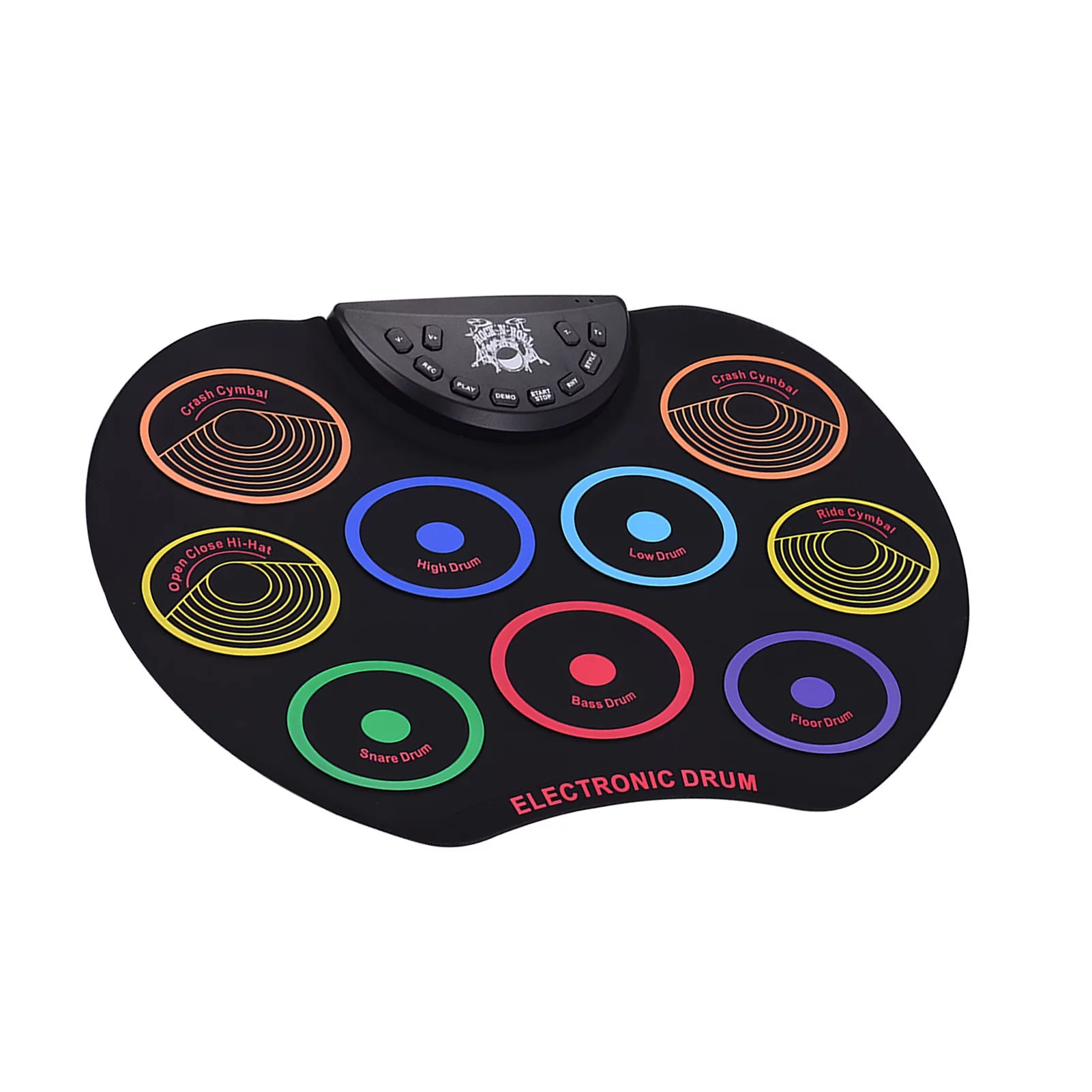 walmeck Compact Size Roll-Up Drum Set Electronic Drum Kit 9 Silicon Drum Pads USB/Battery Powered with Drumsticks Foot Pedals for Children Kids