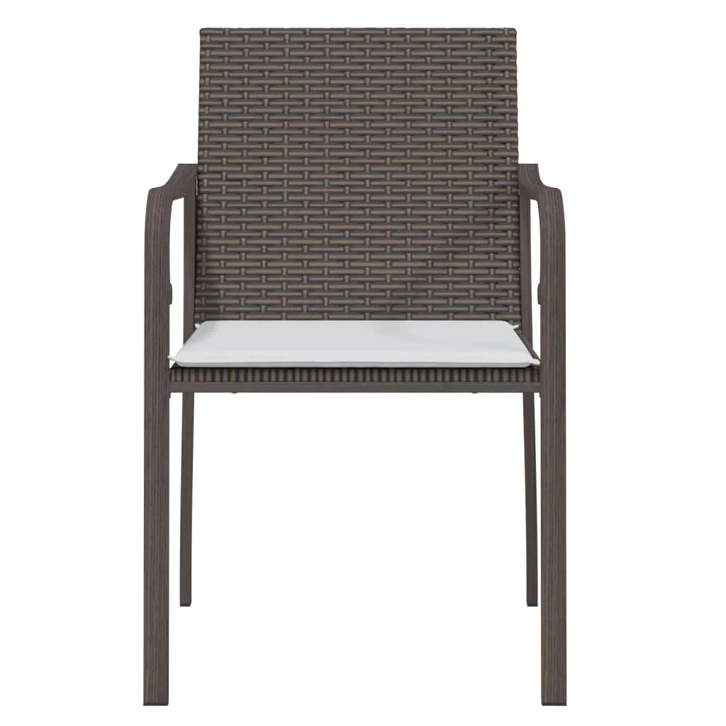 Dcenta Patio Chairs with Cushions 4 pcs Brown 22