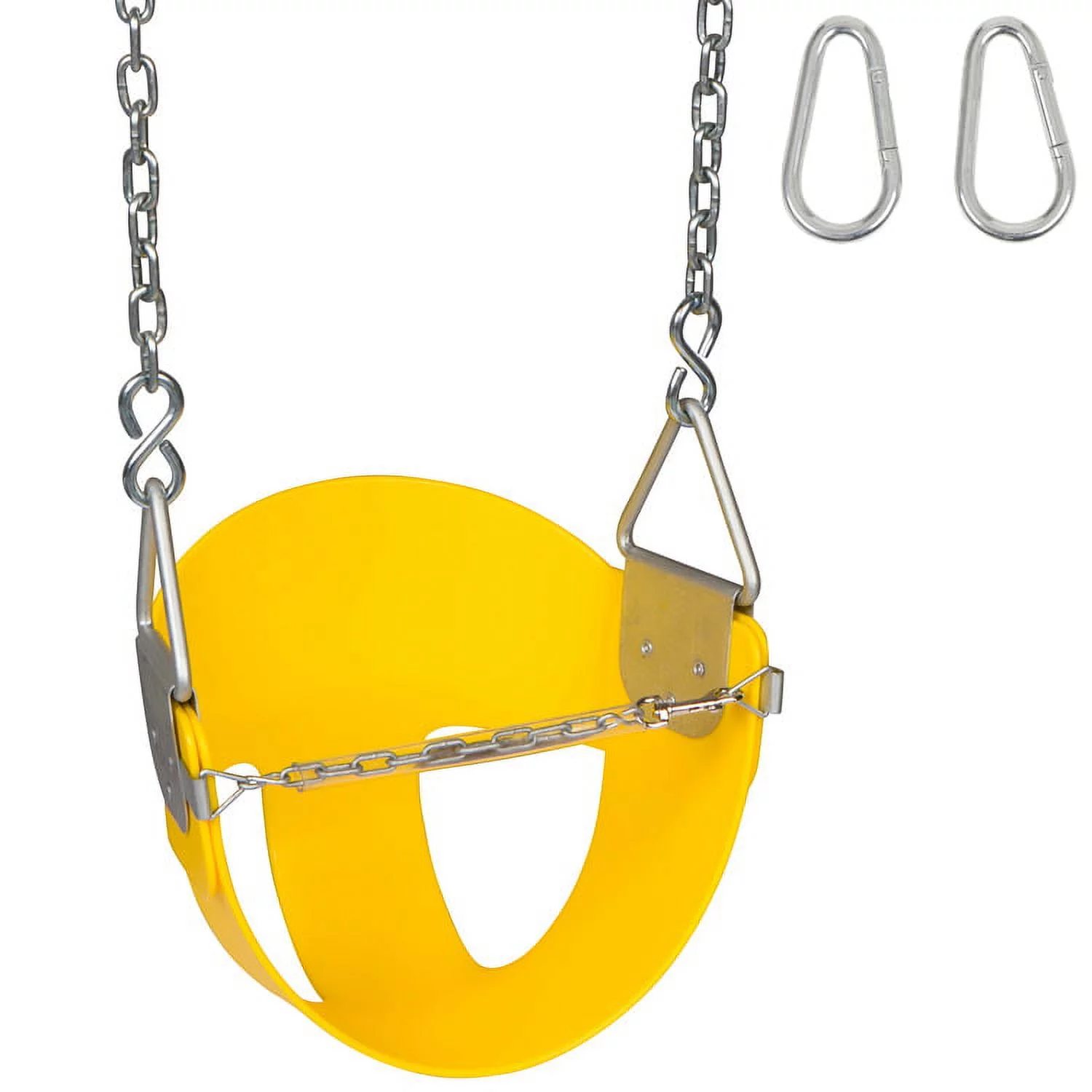 Swing Set Stuff Inc. Highback Half Bucket with Chains and Hooks (Yellow)
