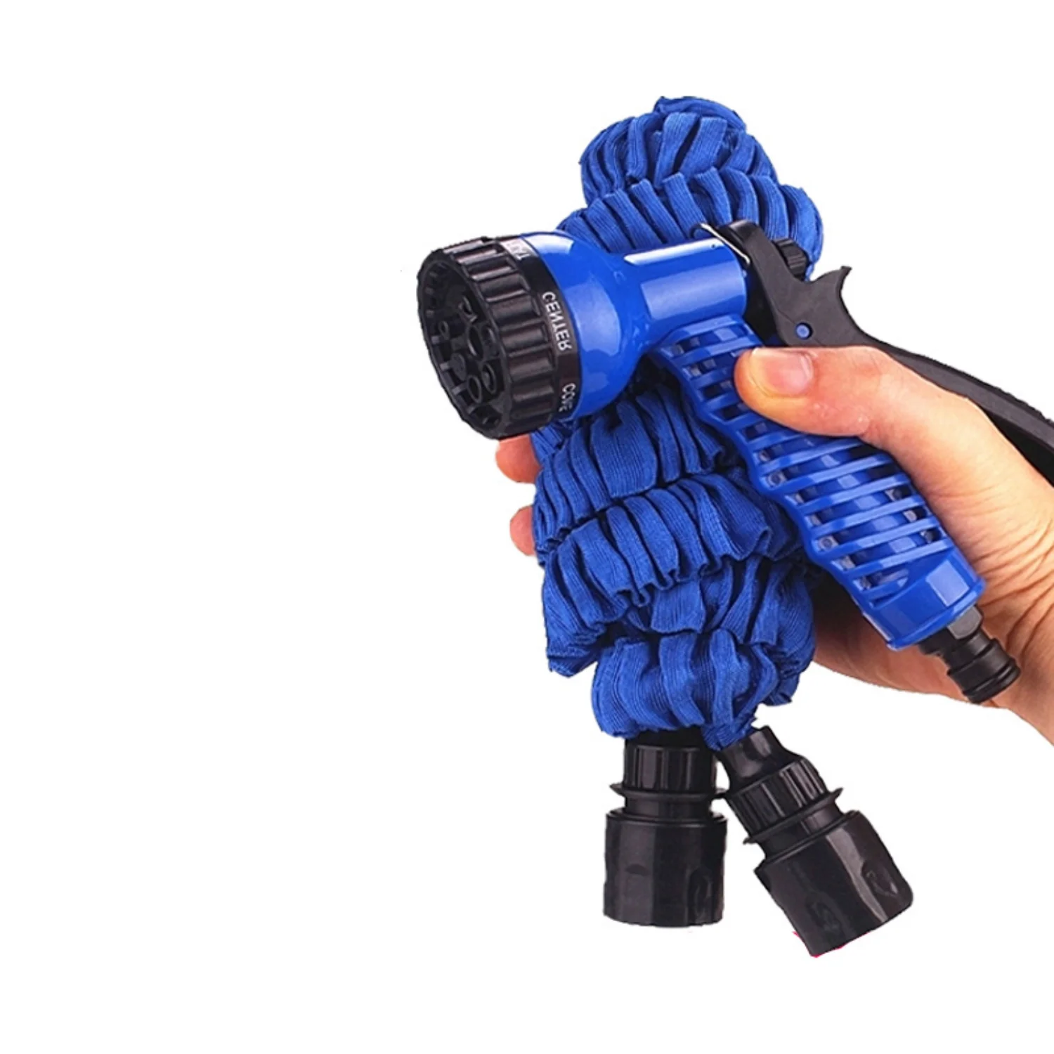 Expandable Hot Flexible Magic Garden Hose Reels Tube  Blue Green 25-50FT - Connect and Water Your Car with Ease!