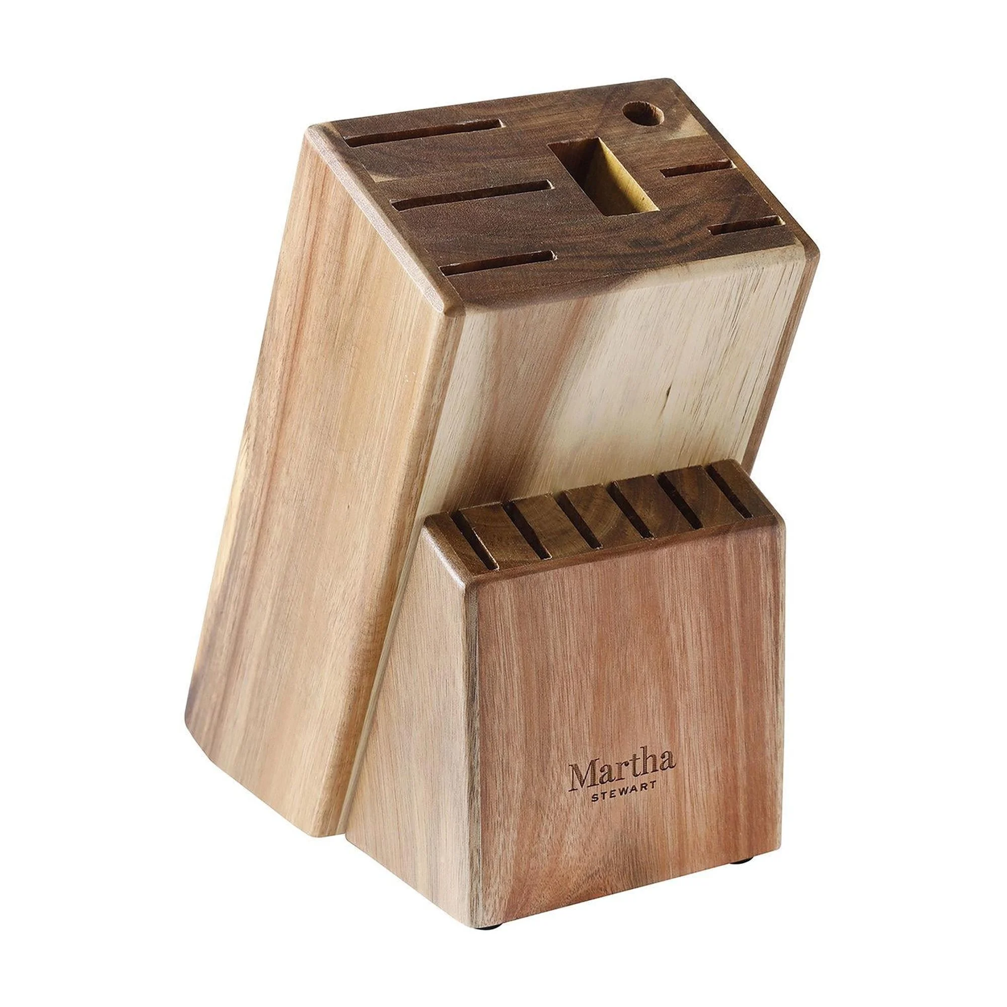 MARTHA STEWART 14-PIECE CUTLERY SET, Green with Wood Block